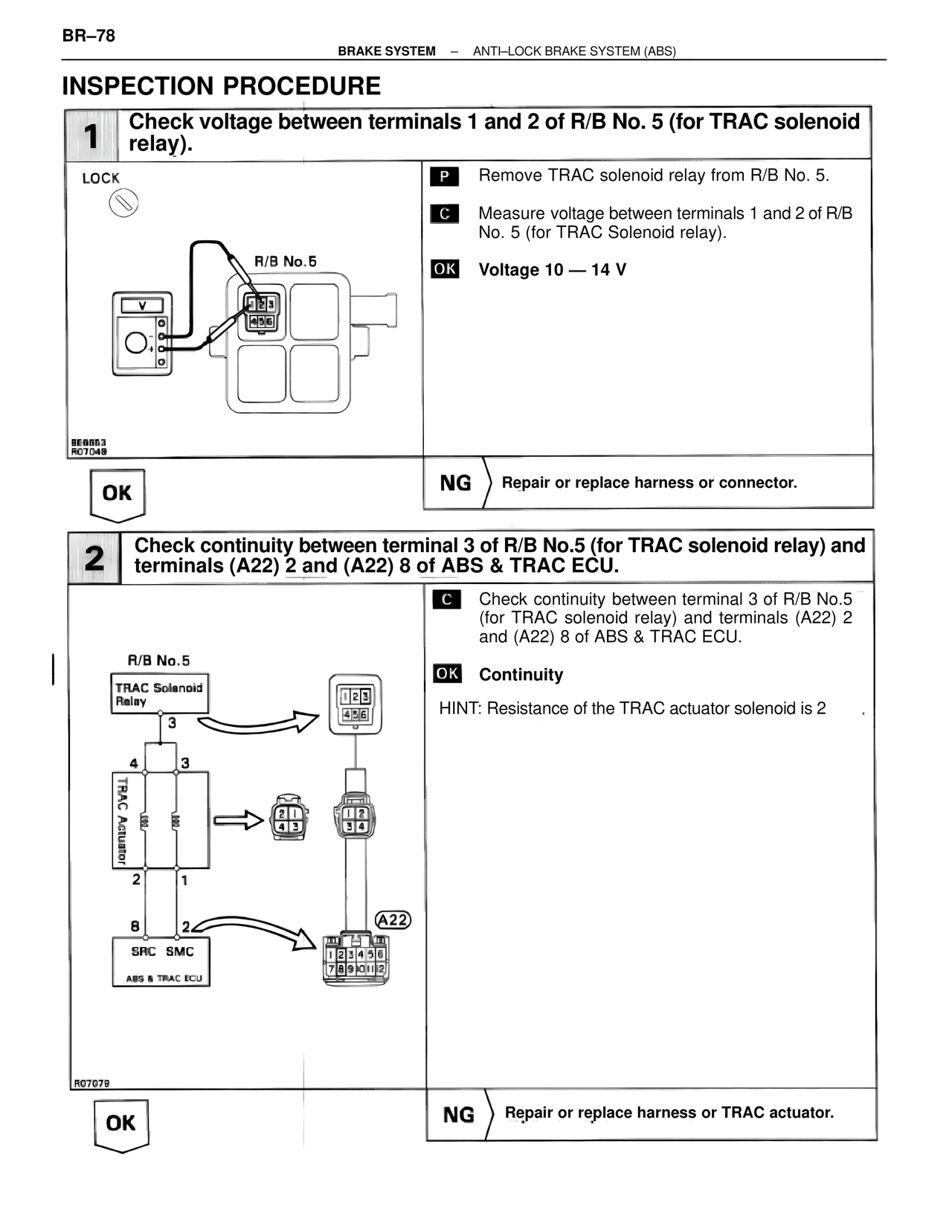 Inspection Procedure — MK4 Supra Brakes, ABS & TRAC Systems, page 78