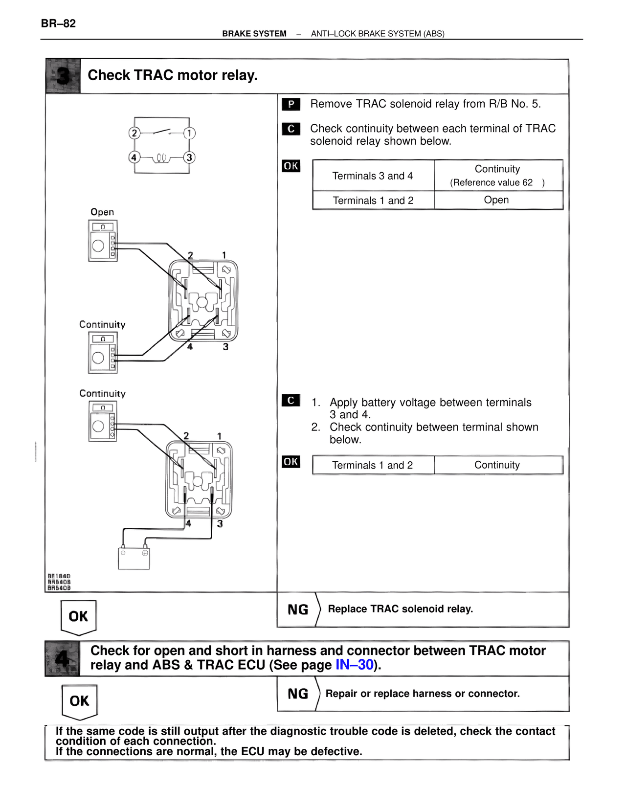 Check TRAC motor relay. — MK4 Supra Brakes, ABS & TRAC Systems, page 82