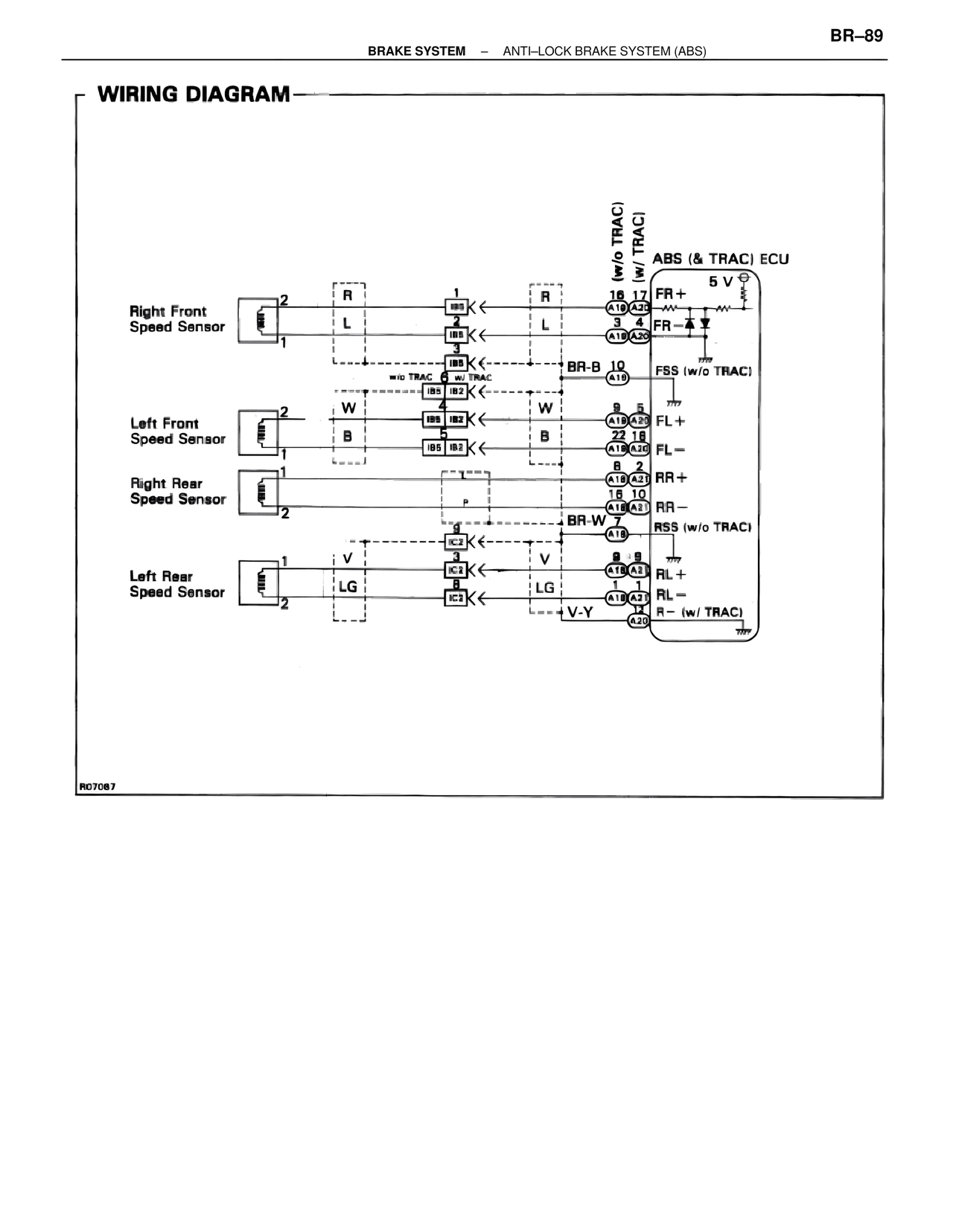 Wiring Diagram — MK4 Supra Brakes, ABS & TRAC Systems, page 89