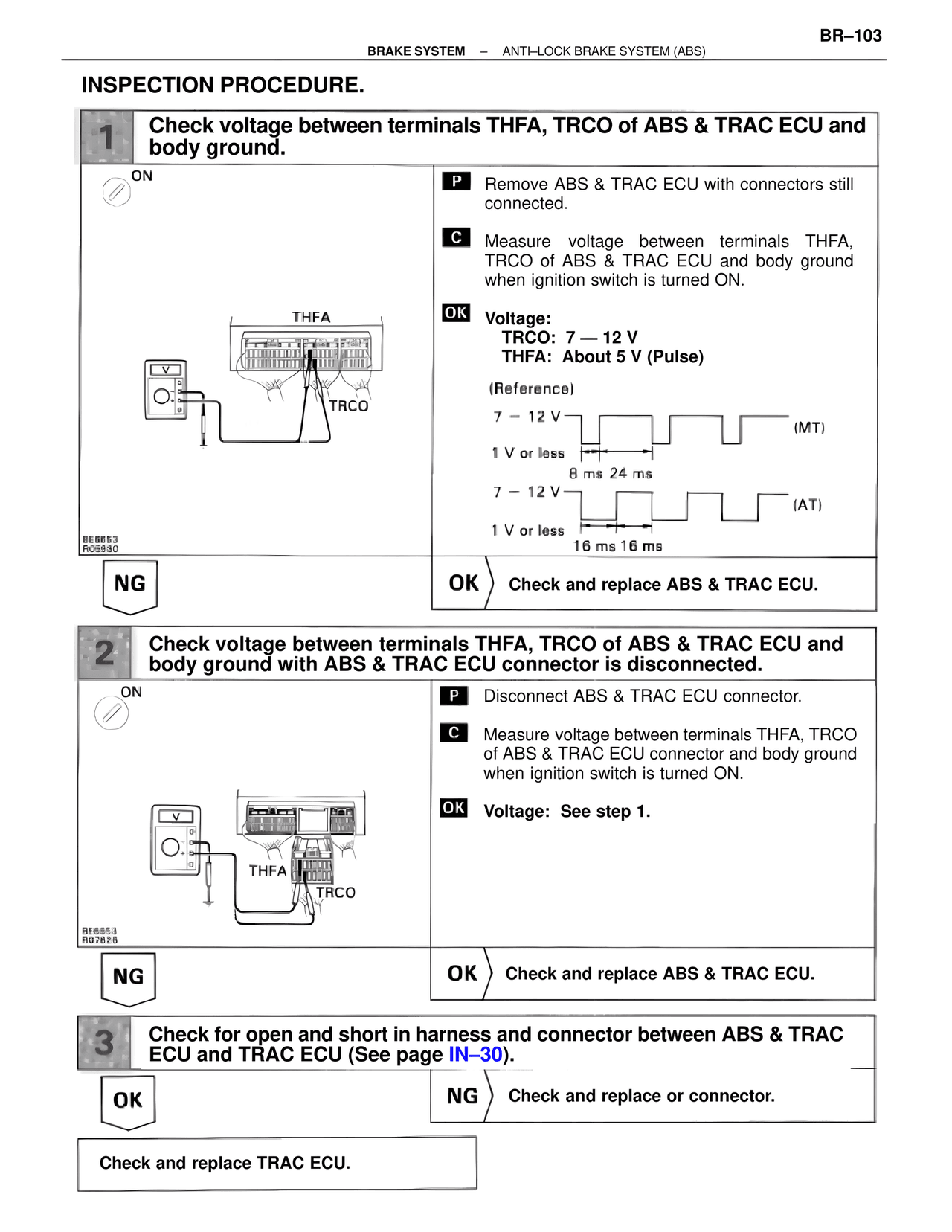 Inspection Procedure. — MK4 Supra Brakes, ABS & TRAC Systems, page 103