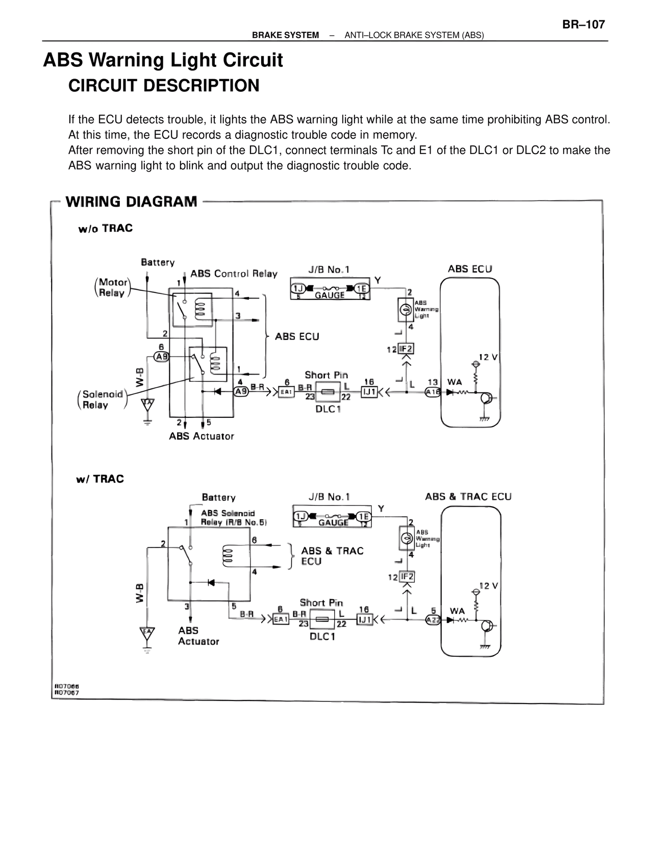 ABS Warning Light Circuit — MK4 Supra Brakes, ABS & TRAC Systems, page 107