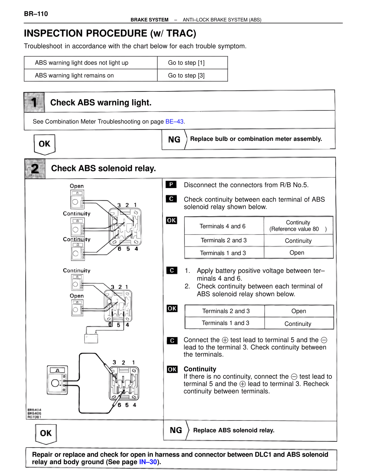 Inspection Procedure (w/ TRAC) — MK4 Supra Brakes, ABS & TRAC Systems, page 110