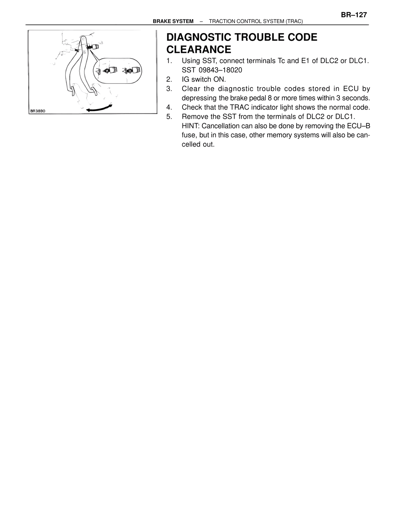 Diagnostic Trouble Code Clearance — MK4 Supra Brakes, ABS & TRAC Systems, page 127
