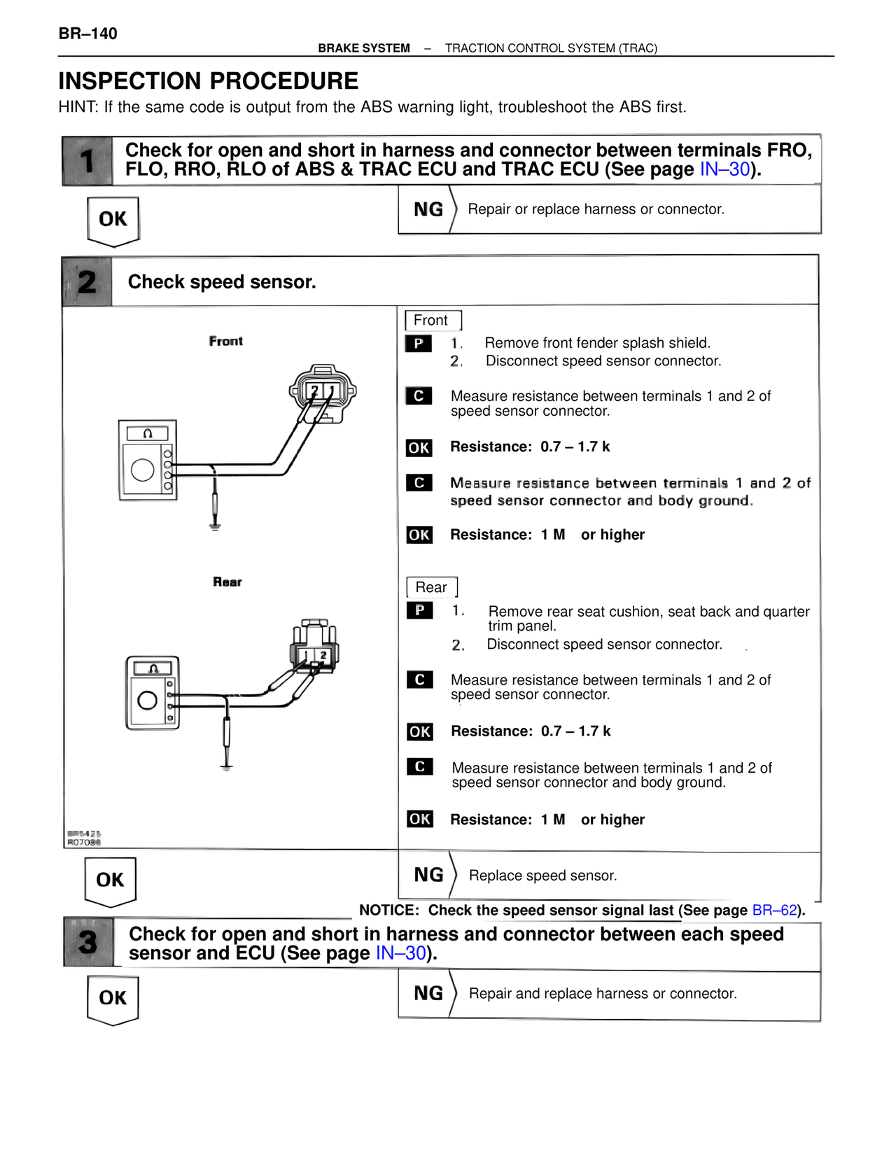 Inspection Procedure — MK4 Supra Brakes, ABS & TRAC Systems, page 140
