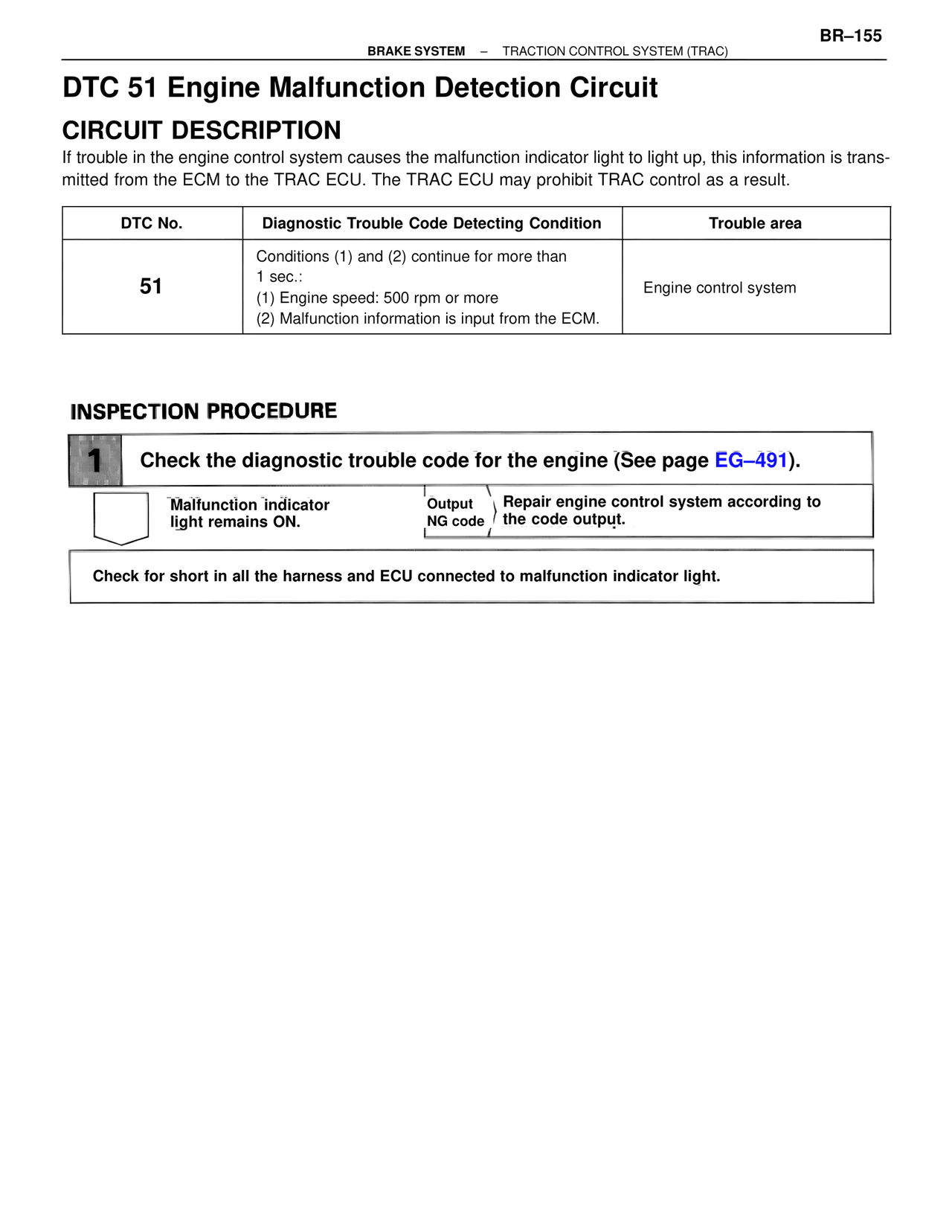 Dtc 51 Engine Malfunction Detection Circuit — MK4 Supra Brakes, ABS & TRAC Systems, page 155