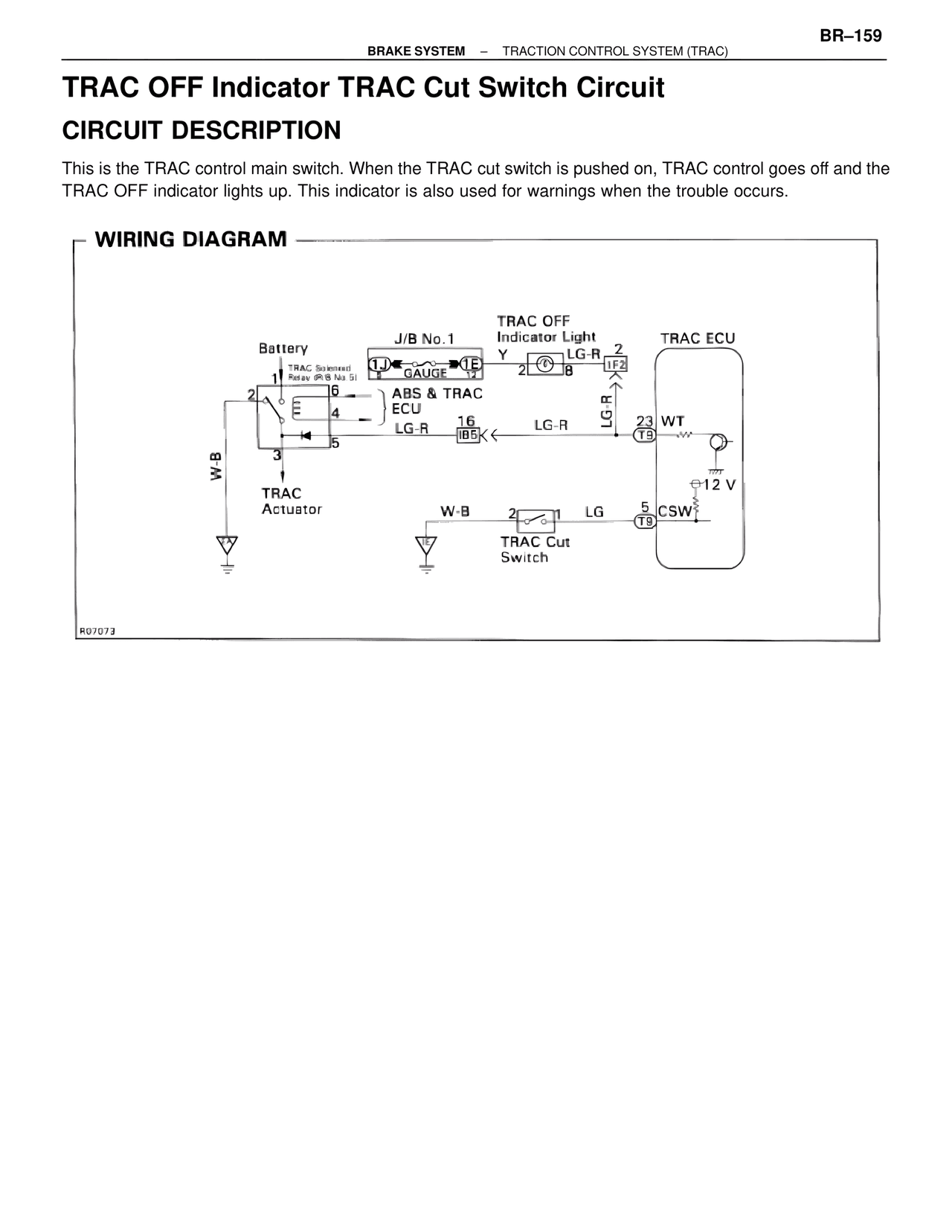 TRAC Off Indicator TRAC Cut Switch Circuit — MK4 Supra Brakes, ABS & TRAC Systems, page 159