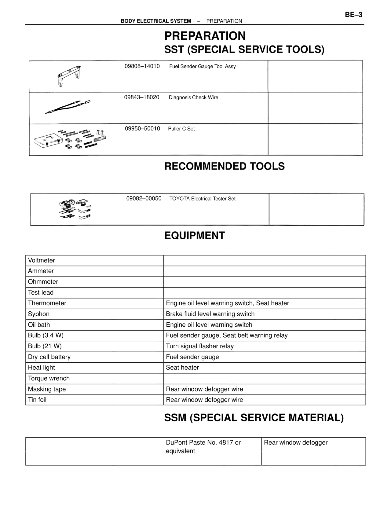 Preparation — MK4 Supra Body Electrical Systems, page 3