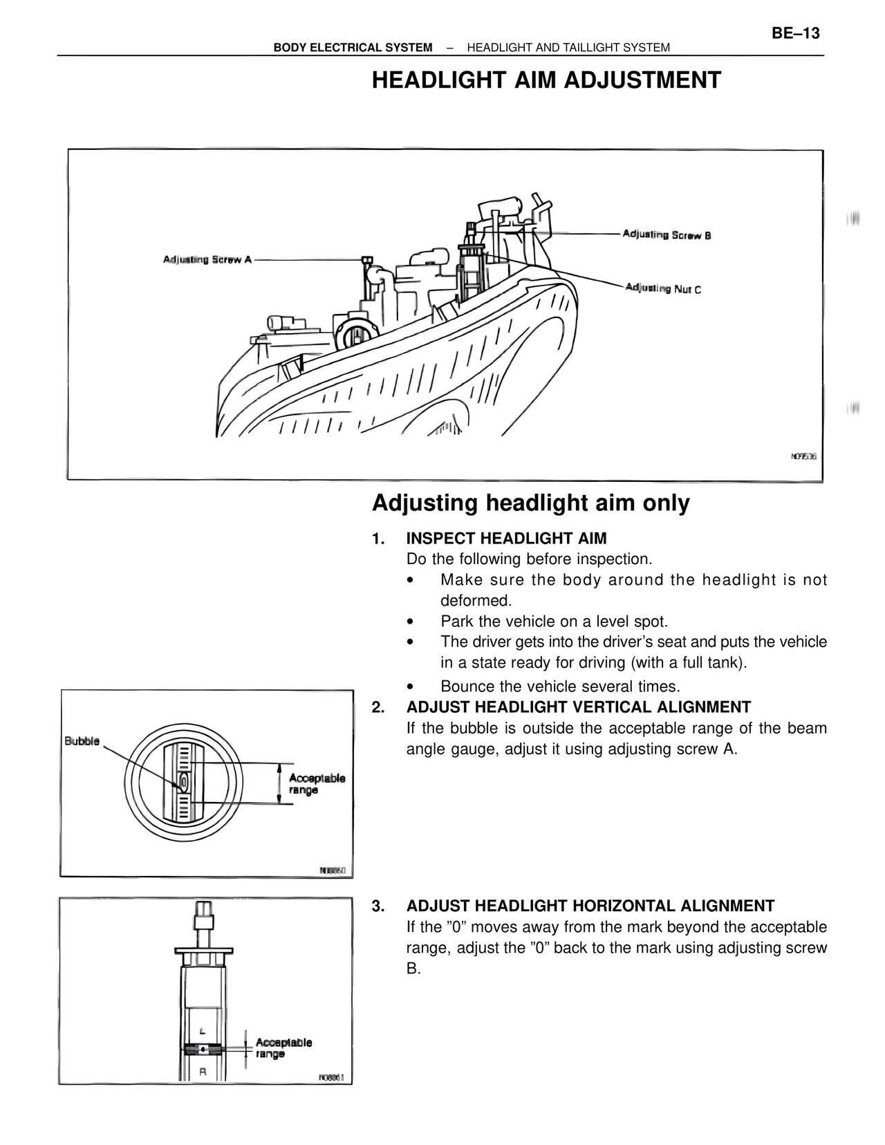 Headlight Aim Adjustment — MK4 Supra Body Electrical Systems, page 13