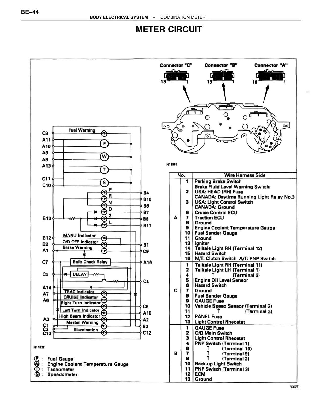 Meter Circuit — MK4 Supra Body Electrical Systems, page 44