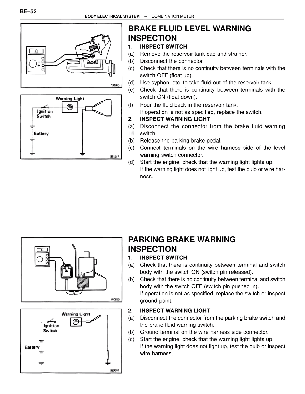 Brake Fluid Level Warning Inspection — MK4 Supra Body Electrical Systems, page 52