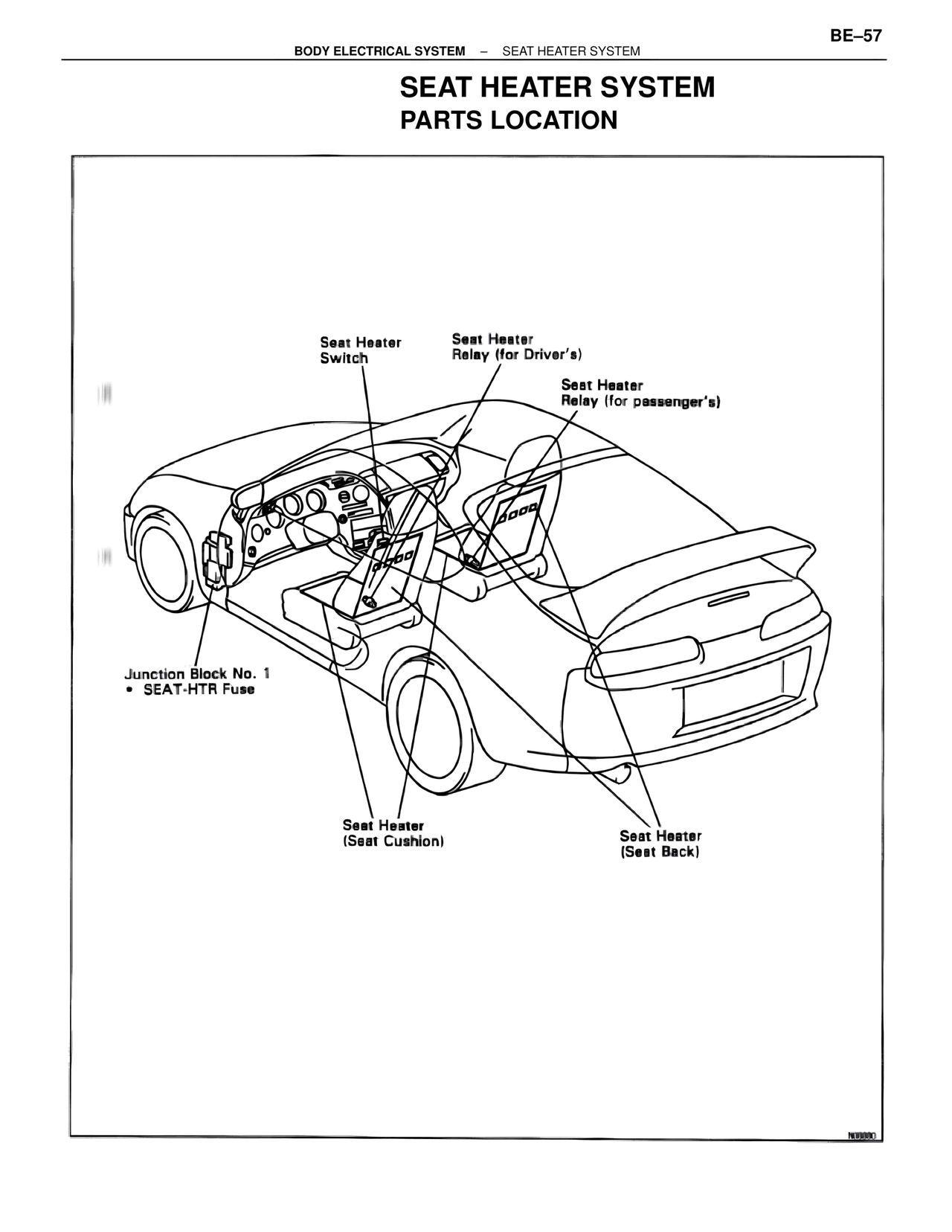 Seat Heater System Parts Location — MK4 Supra Body Electrical Systems, page 57