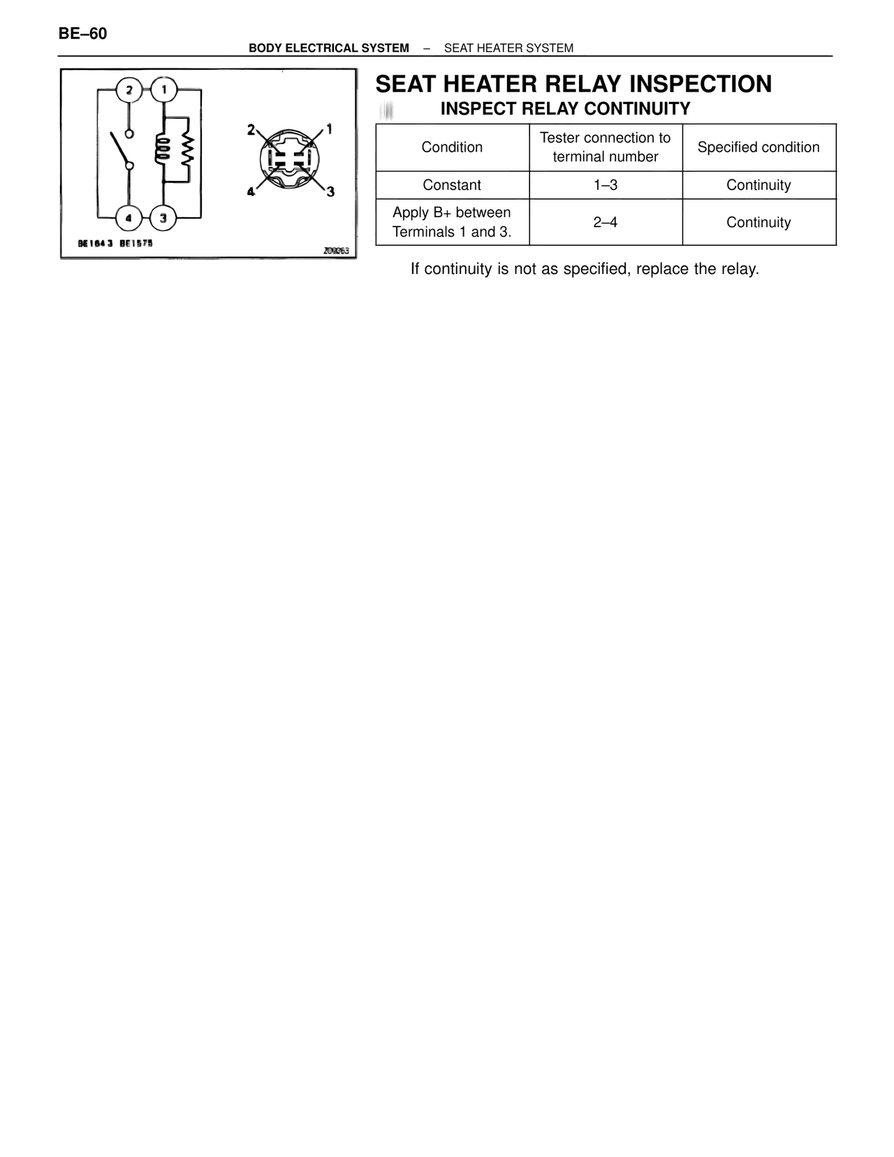 Seat Heater Relay Inspection — MK4 Supra Body Electrical Systems, page 60