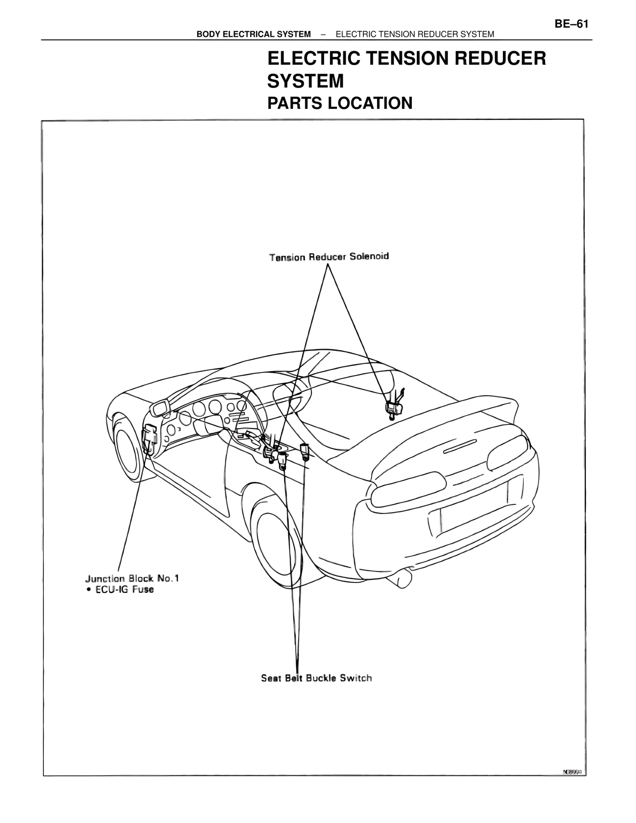 Electric Tension Reducer System Parts Location — MK4 Supra Body Electrical Systems, page 61