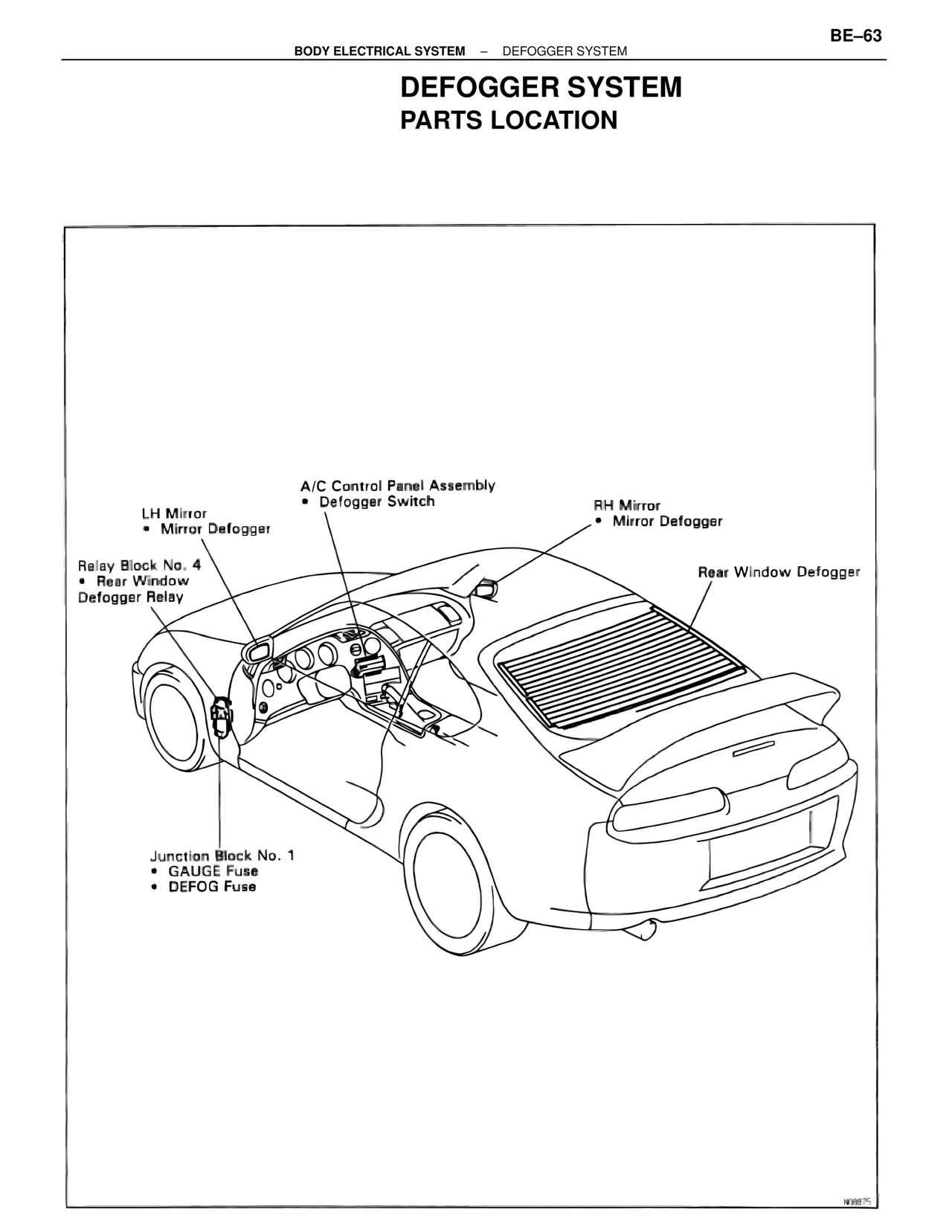 Defogger System Parts Location — MK4 Supra Body Electrical Systems, page 63