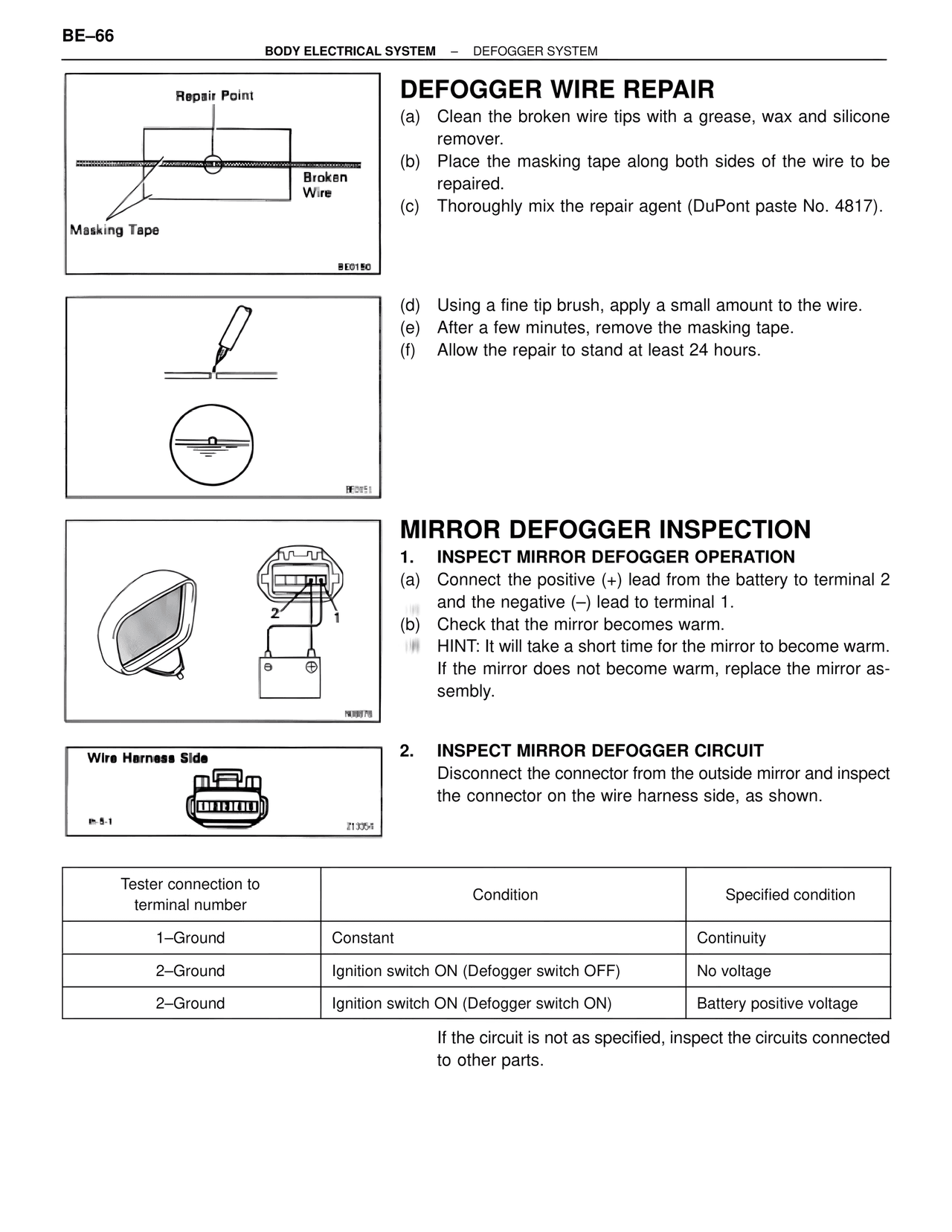 Defogger Wire Repair — MK4 Supra Body Electrical Systems, page 66