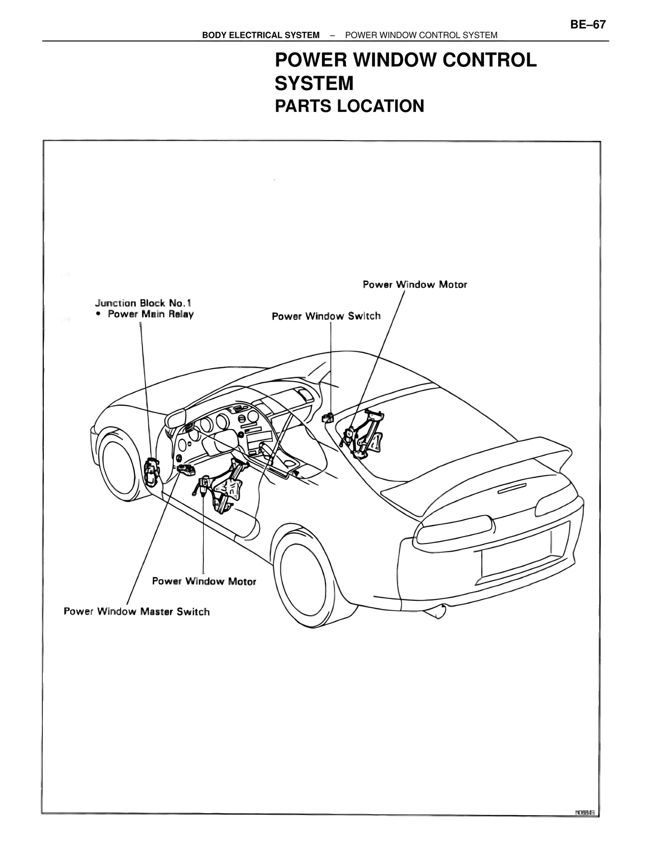 Power Window Control System Parts Location — MK4 Supra Body Electrical Systems, page 67