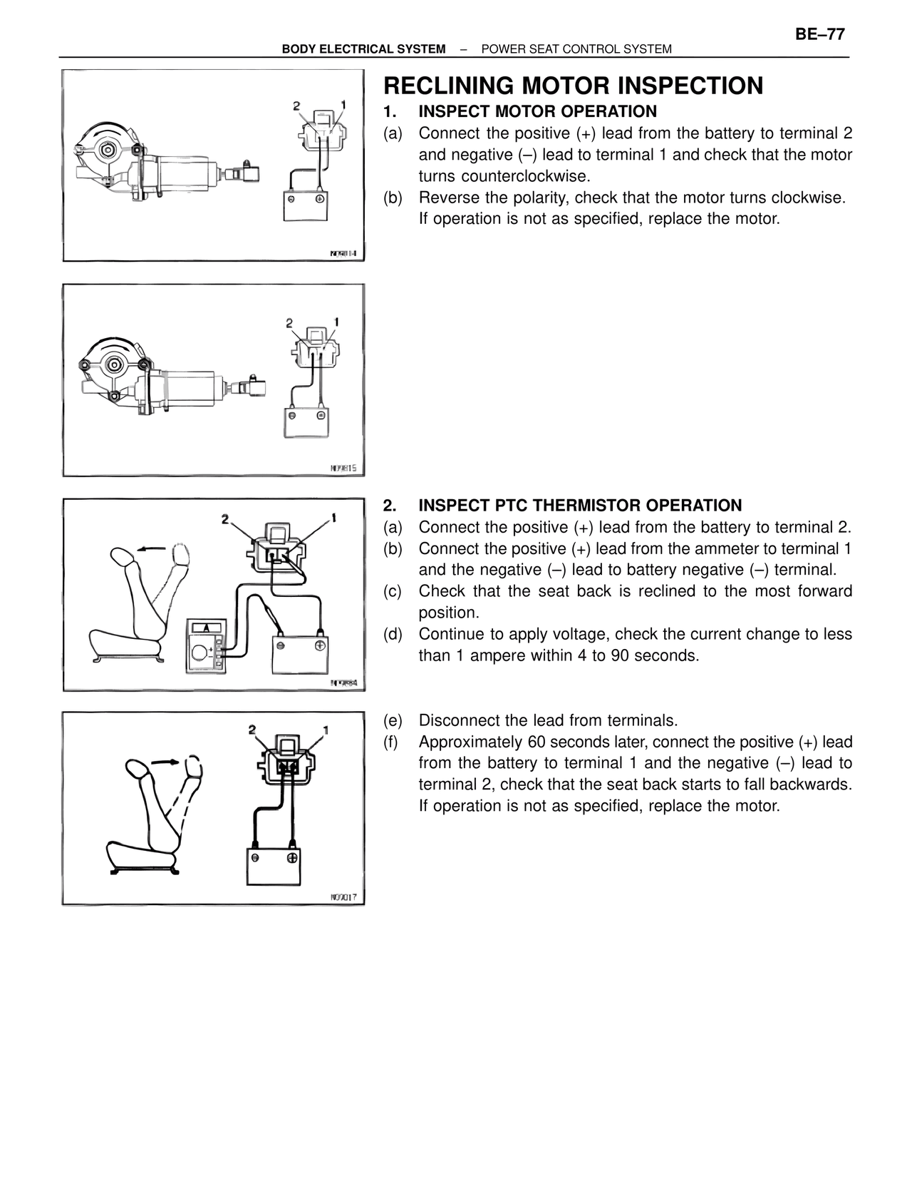 Reclining Motor Inspection — MK4 Supra Body Electrical Systems, page 77
