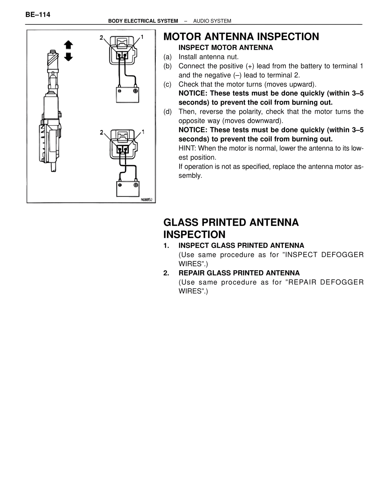 Motor Antenna Inspection — MK4 Supra Body Electrical Systems, page 114