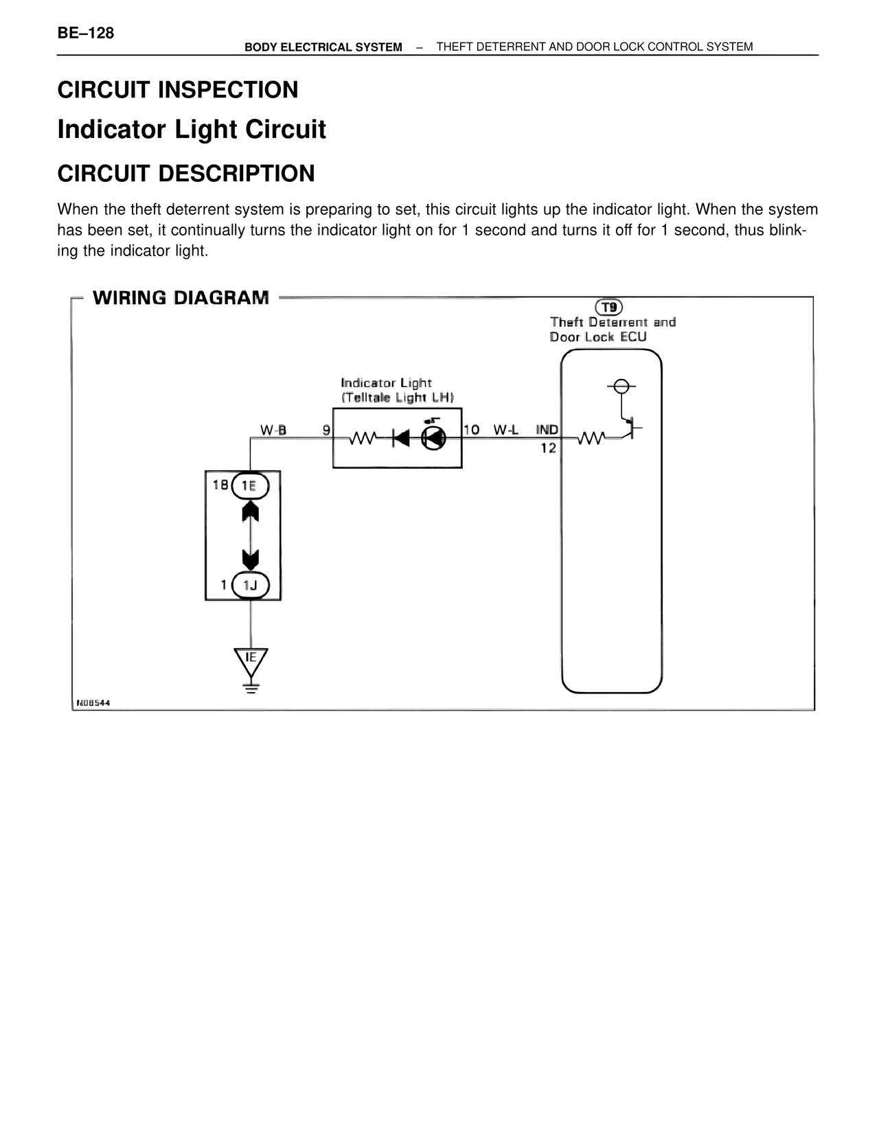 Indicator Light Circuit — MK4 Supra Body Electrical Systems, page 128