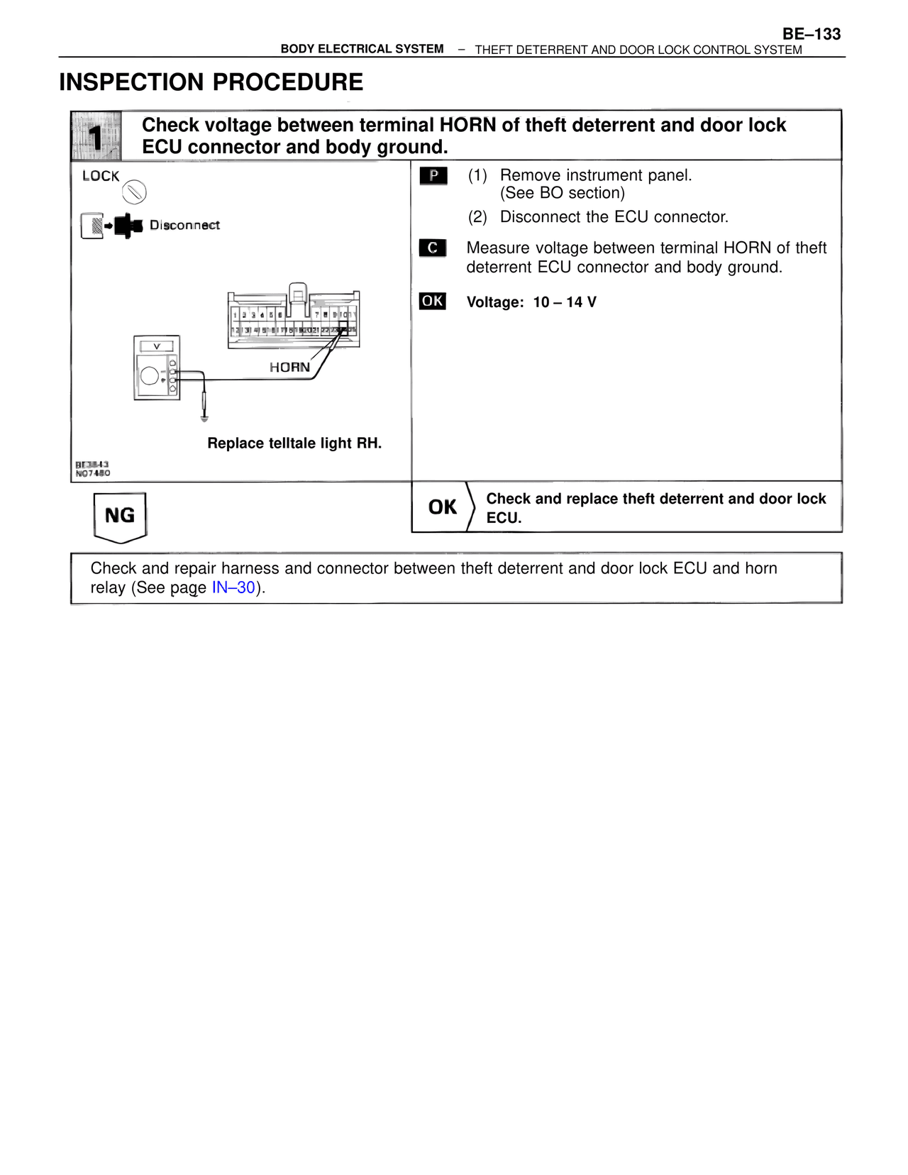 Inspection Procedure — MK4 Supra Body Electrical Systems, page 133