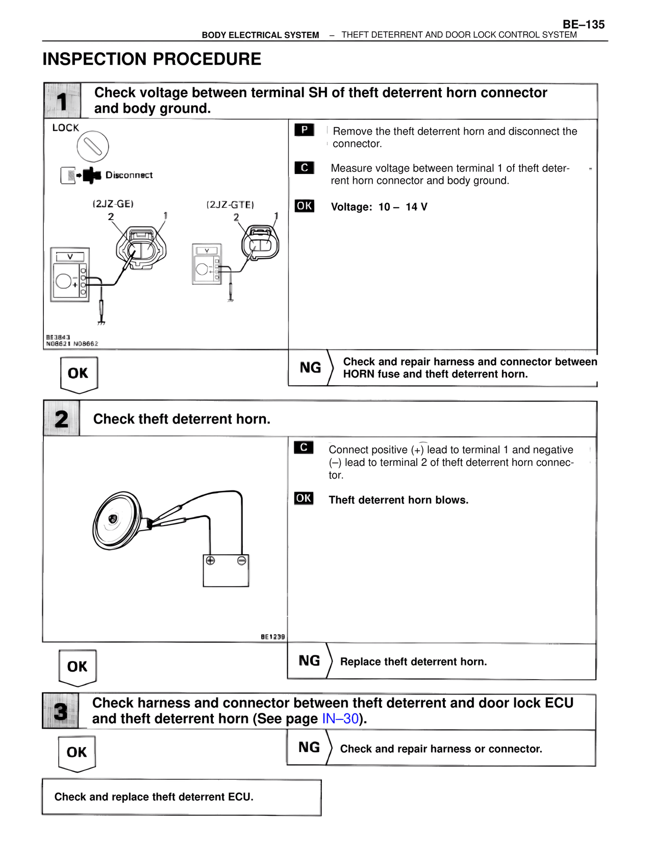 Inspection Procedure — MK4 Supra Body Electrical Systems, page 135