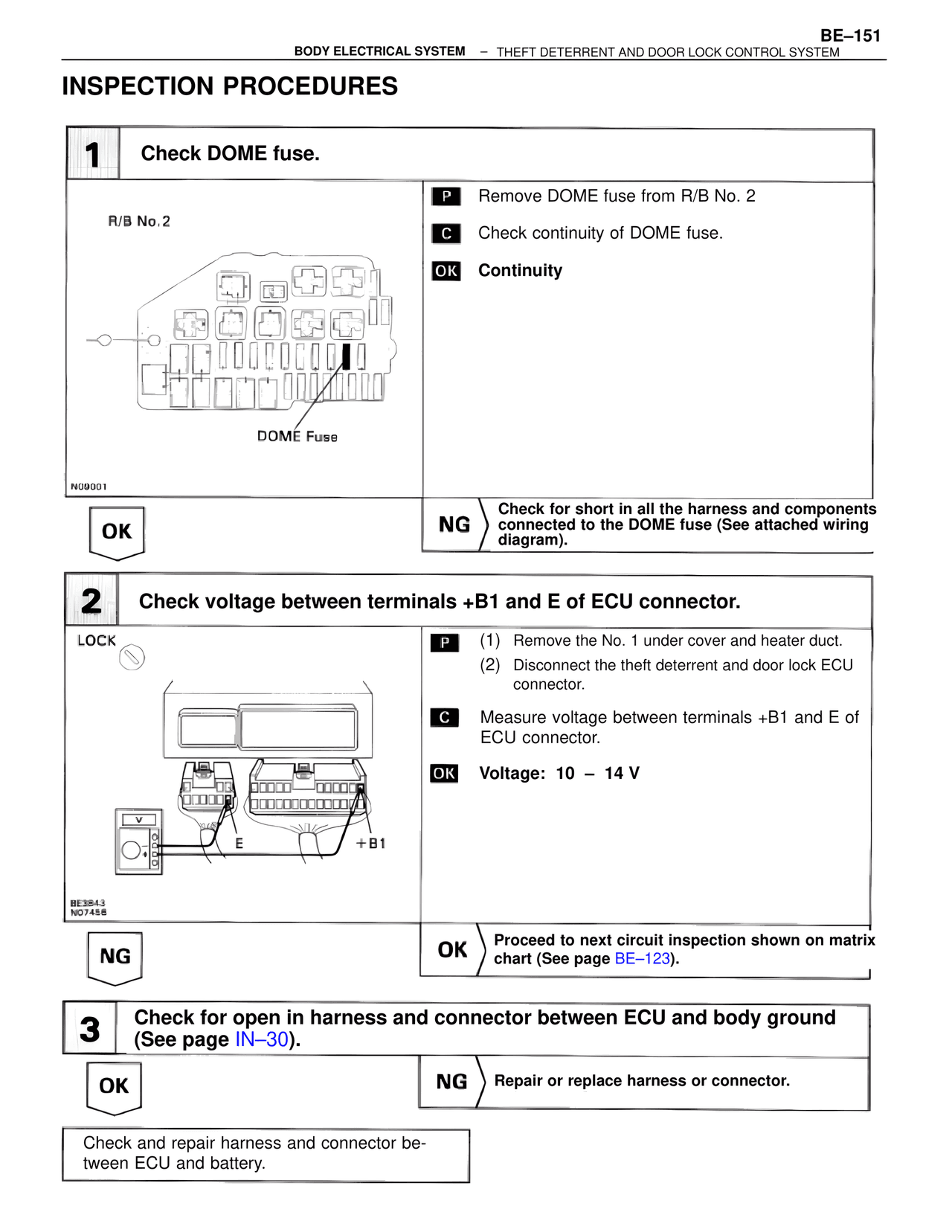 Inspection Procedures — MK4 Supra Body Electrical Systems, page 151