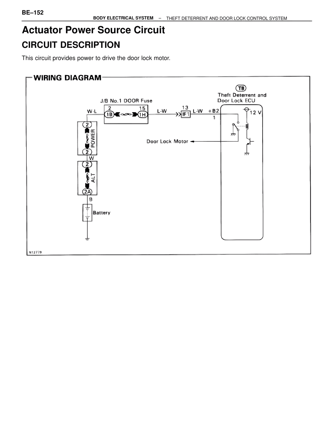 Actuator Power Source Circuit — MK4 Supra Body Electrical Systems, page 152
