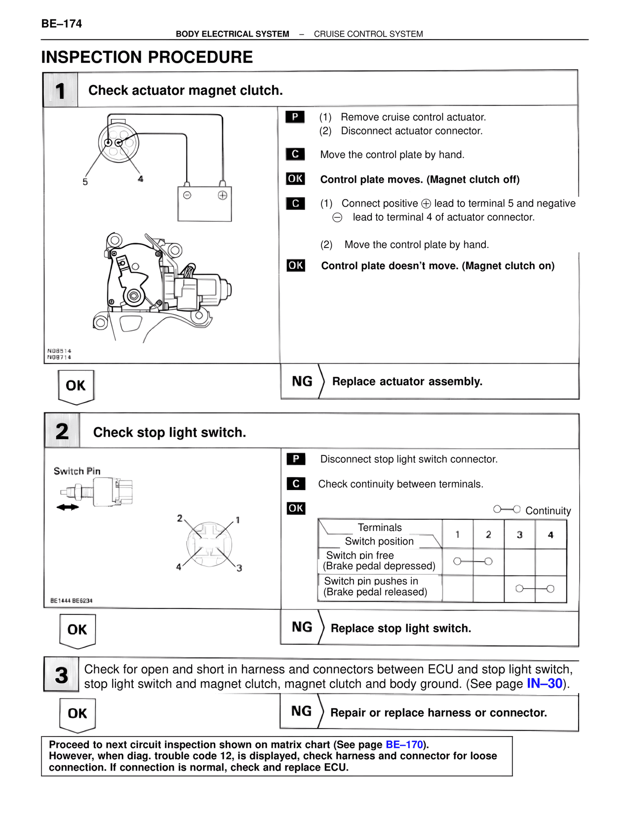 Inspection Procedure — MK4 Supra Body Electrical Systems, page 174