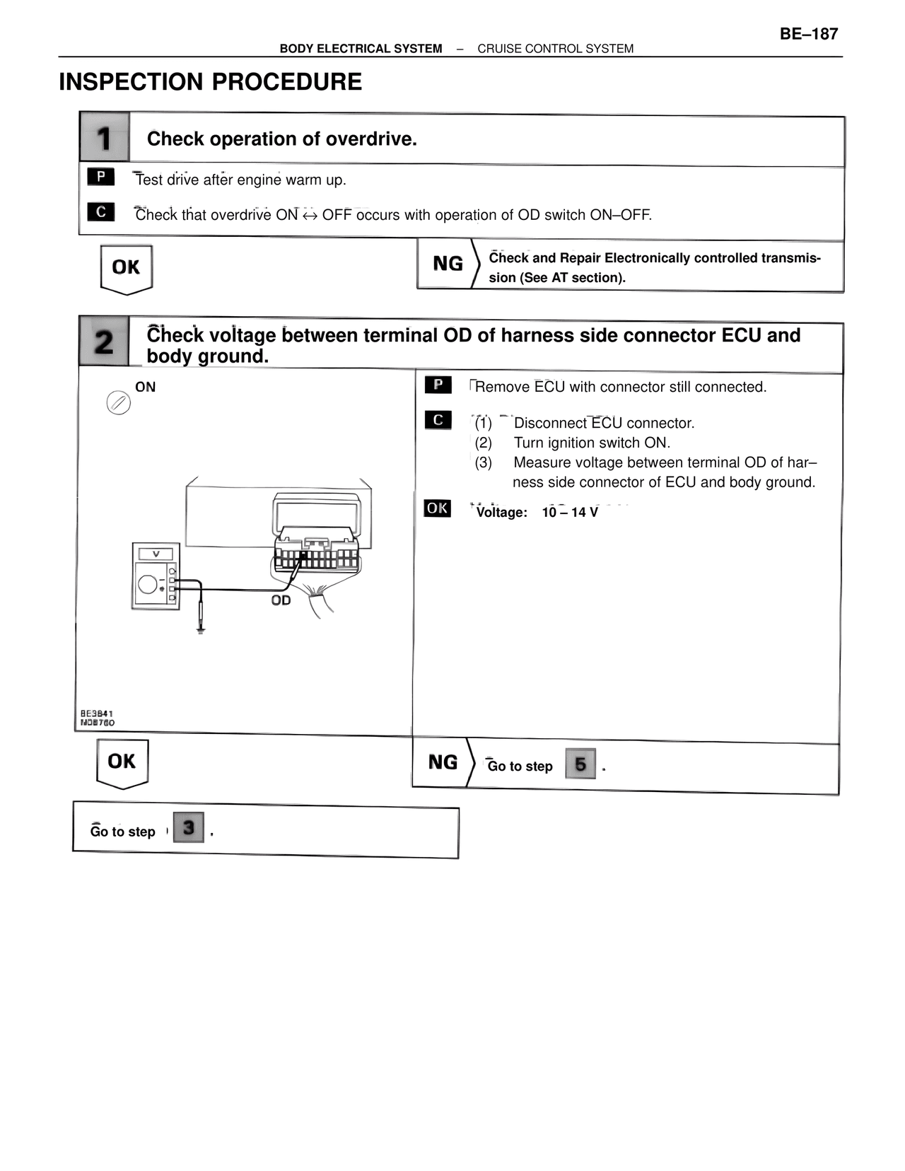 Inspection Procedure — MK4 Supra Body Electrical Systems, page 187