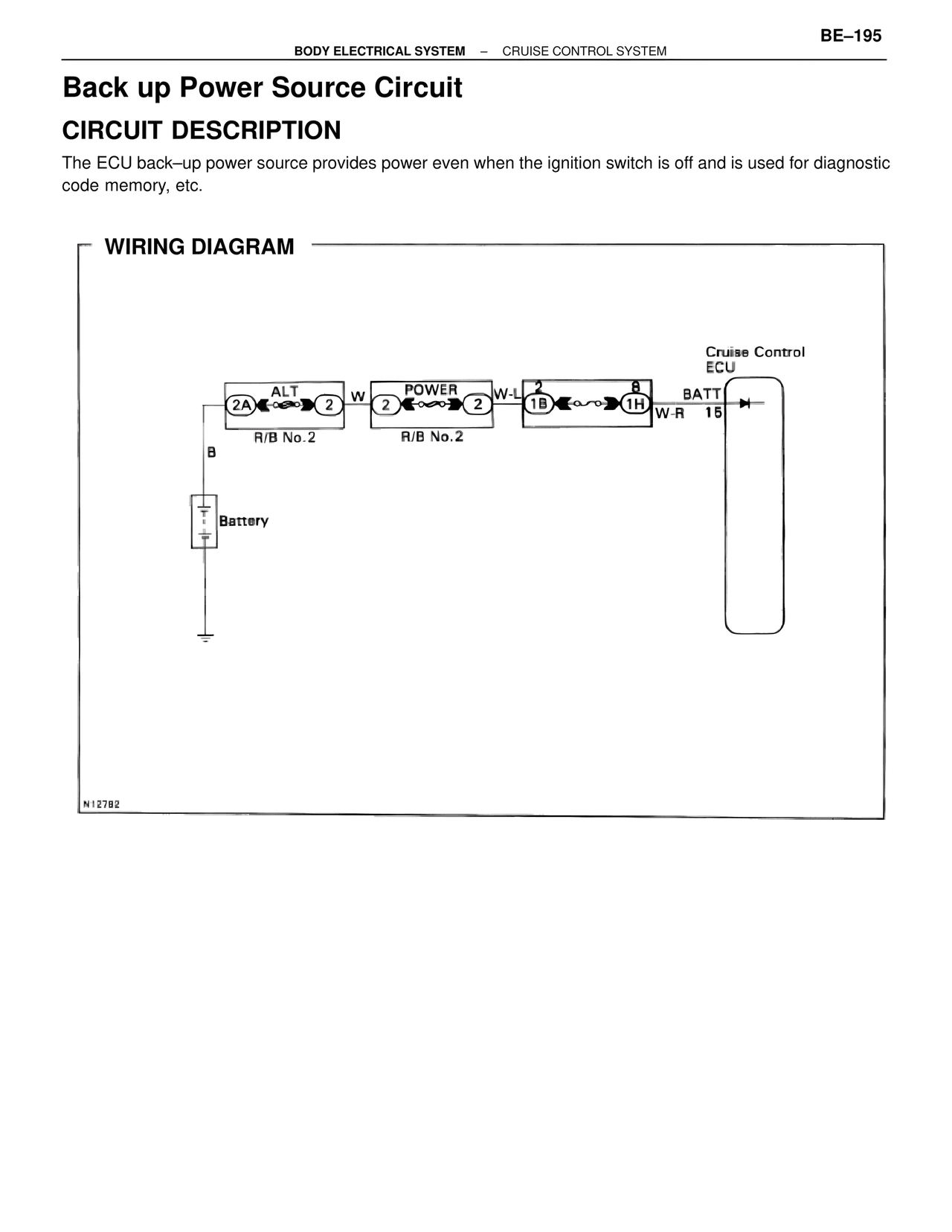 Back up Power Source Circuit — MK4 Supra Body Electrical Systems, page 195