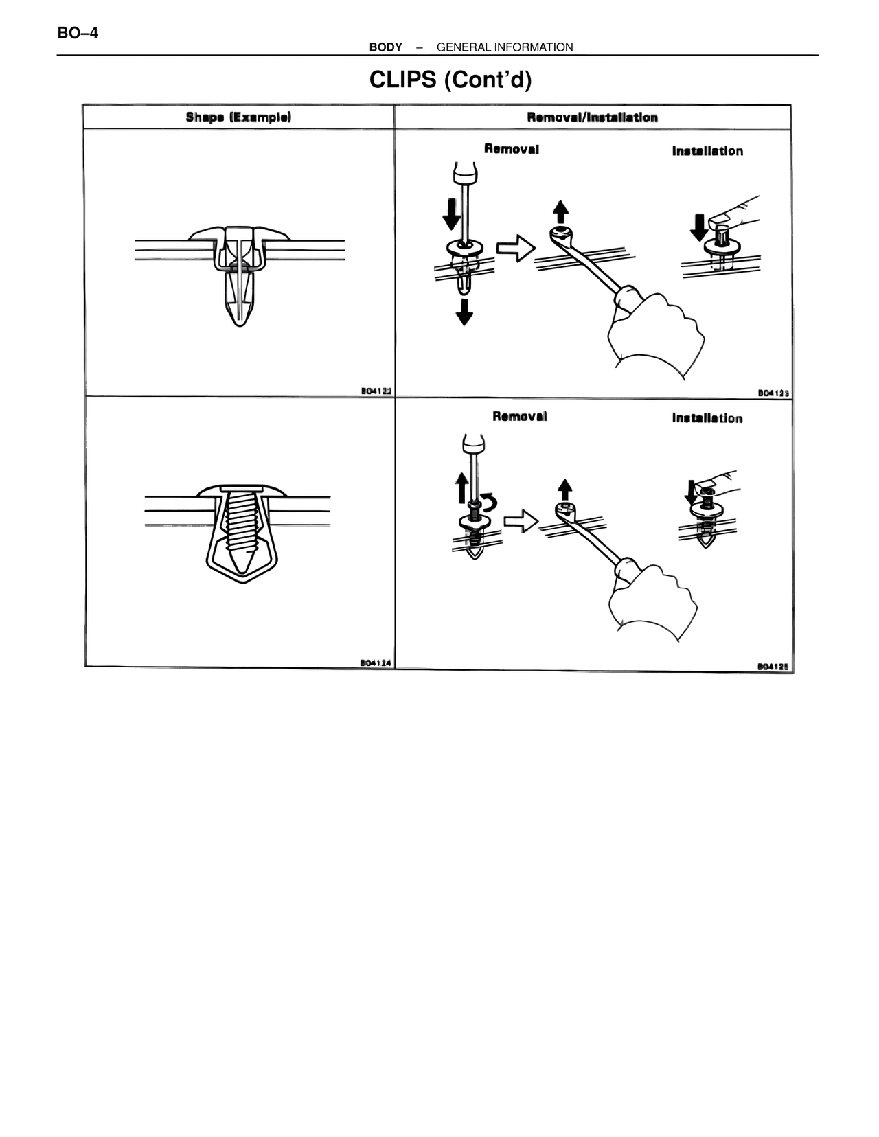 Clips (Cont'd) — MK4 Supra Body Mechanical, page 4