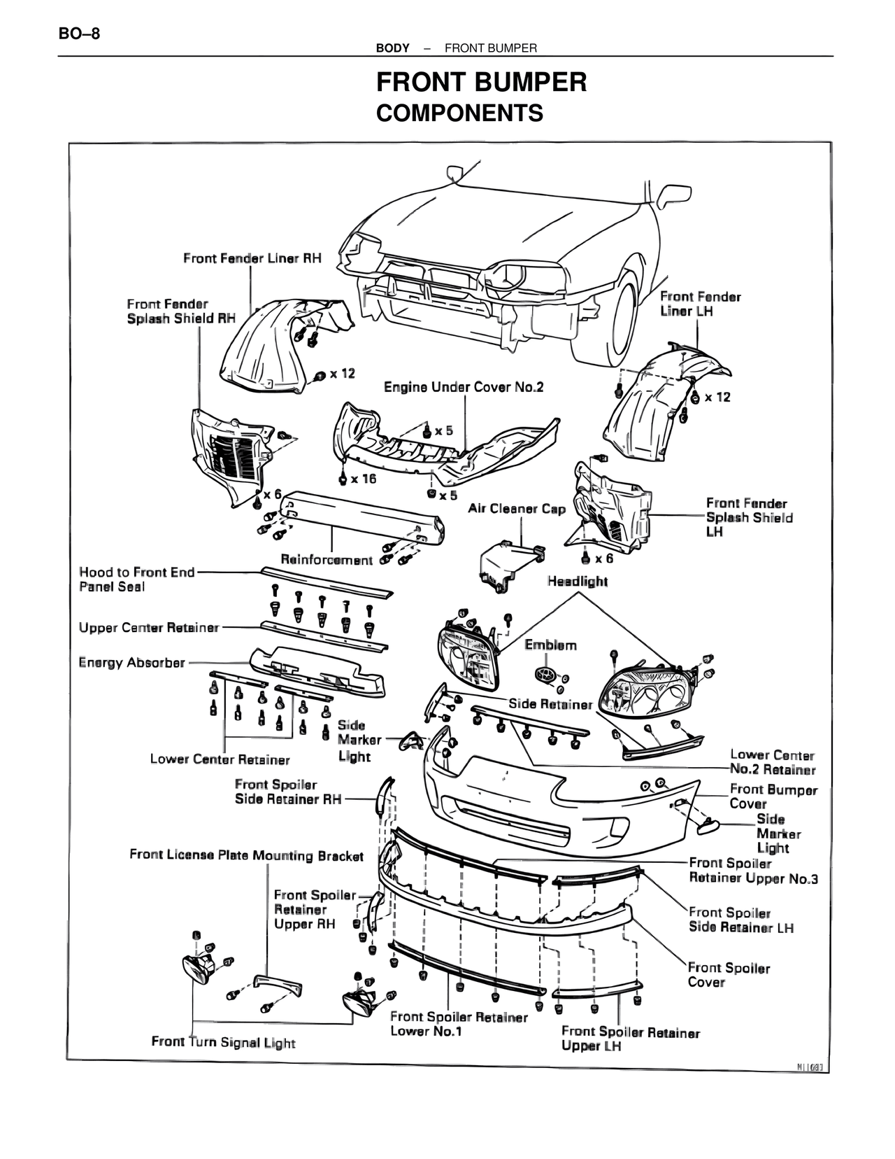 Front Bumper Components — MK4 Supra Body Mechanical, page 8
