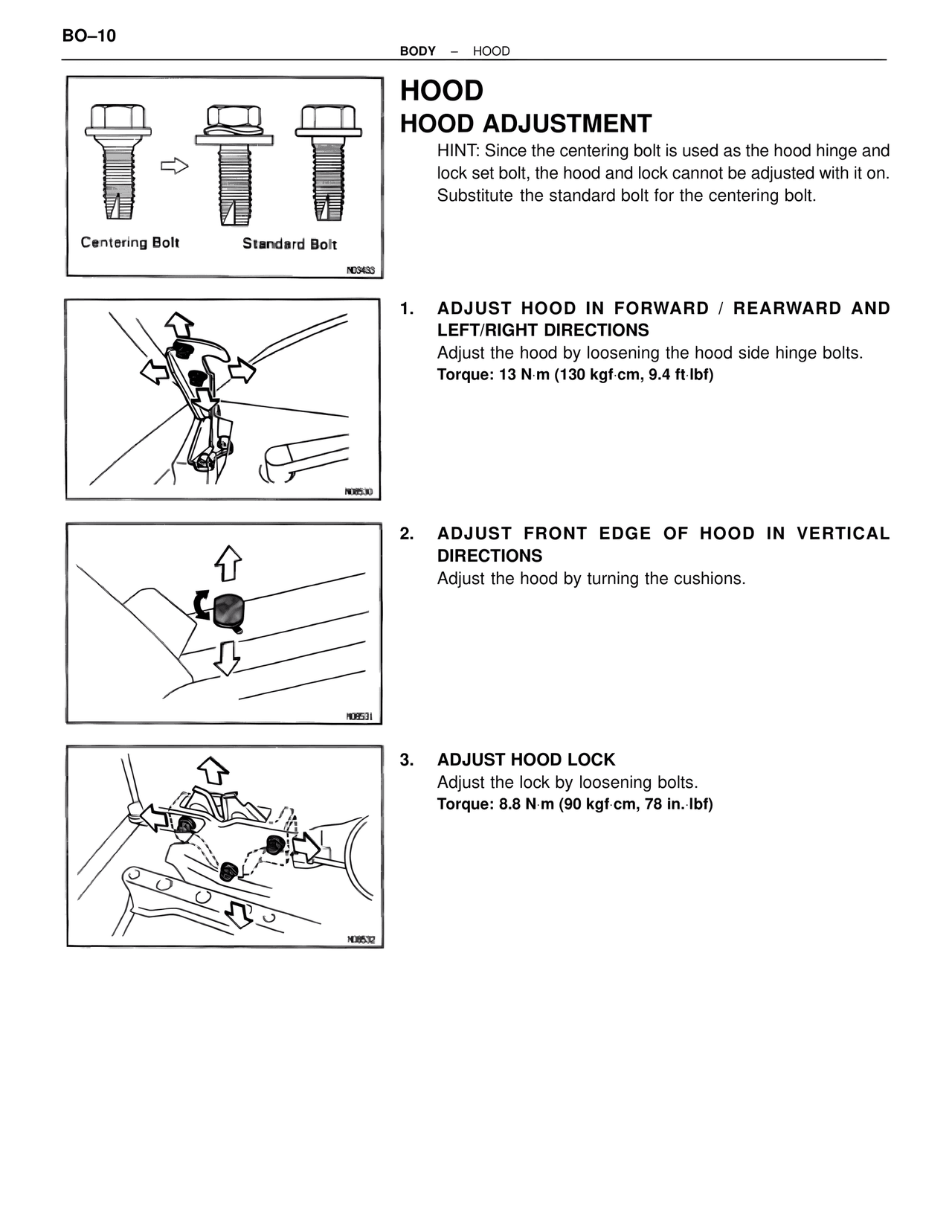 Hood Hood Adjustment — MK4 Supra Body Mechanical, page 10