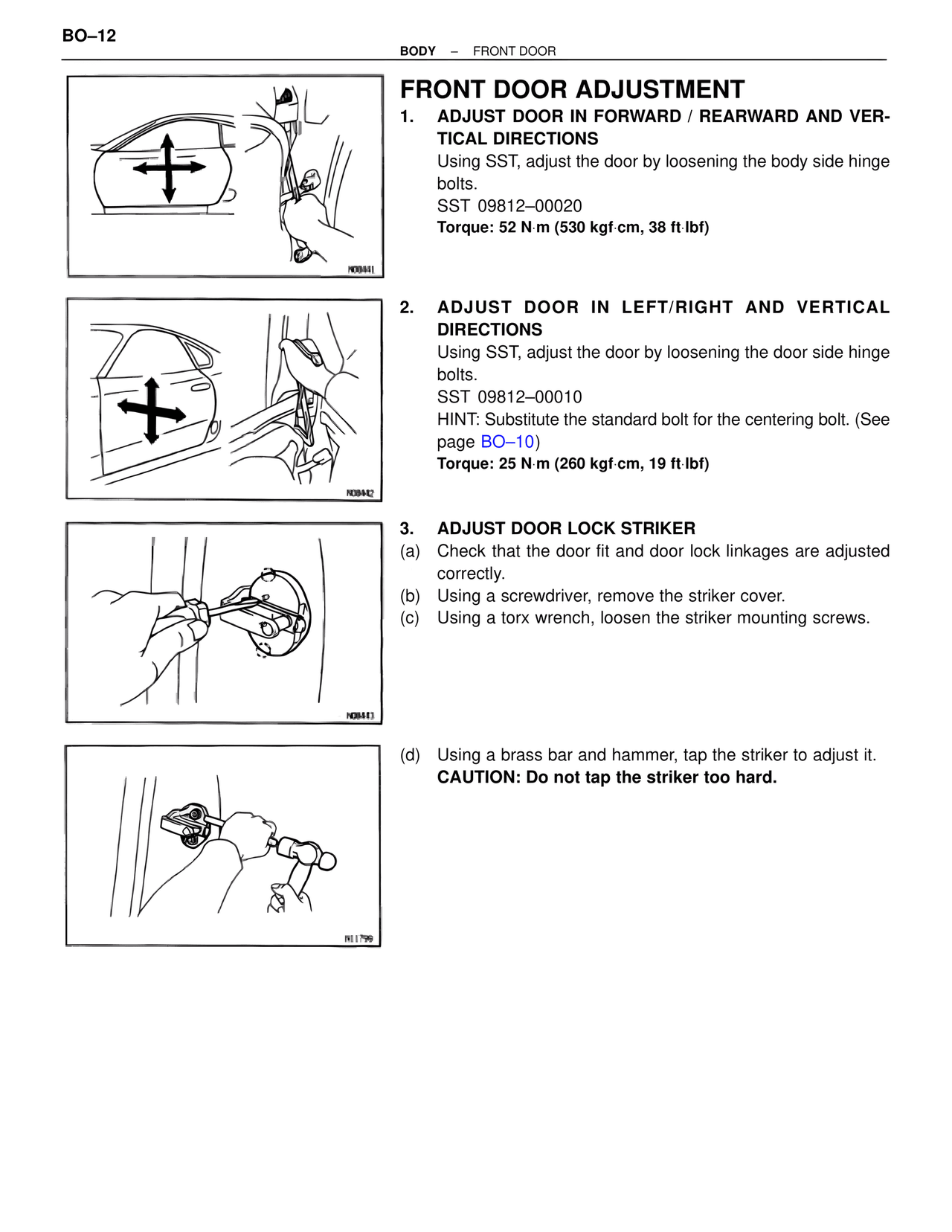 Front Door Adjustment — MK4 Supra Body Mechanical, page 12