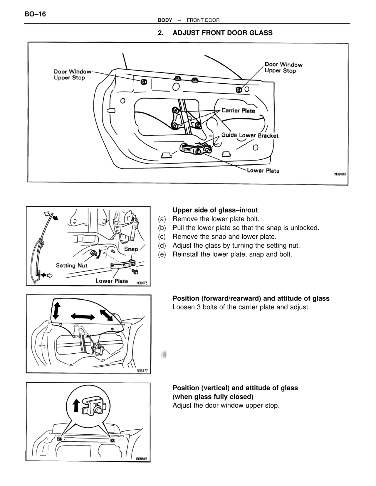Adjust Front Door Glass — MK4 Supra Body Mechanical, page 16