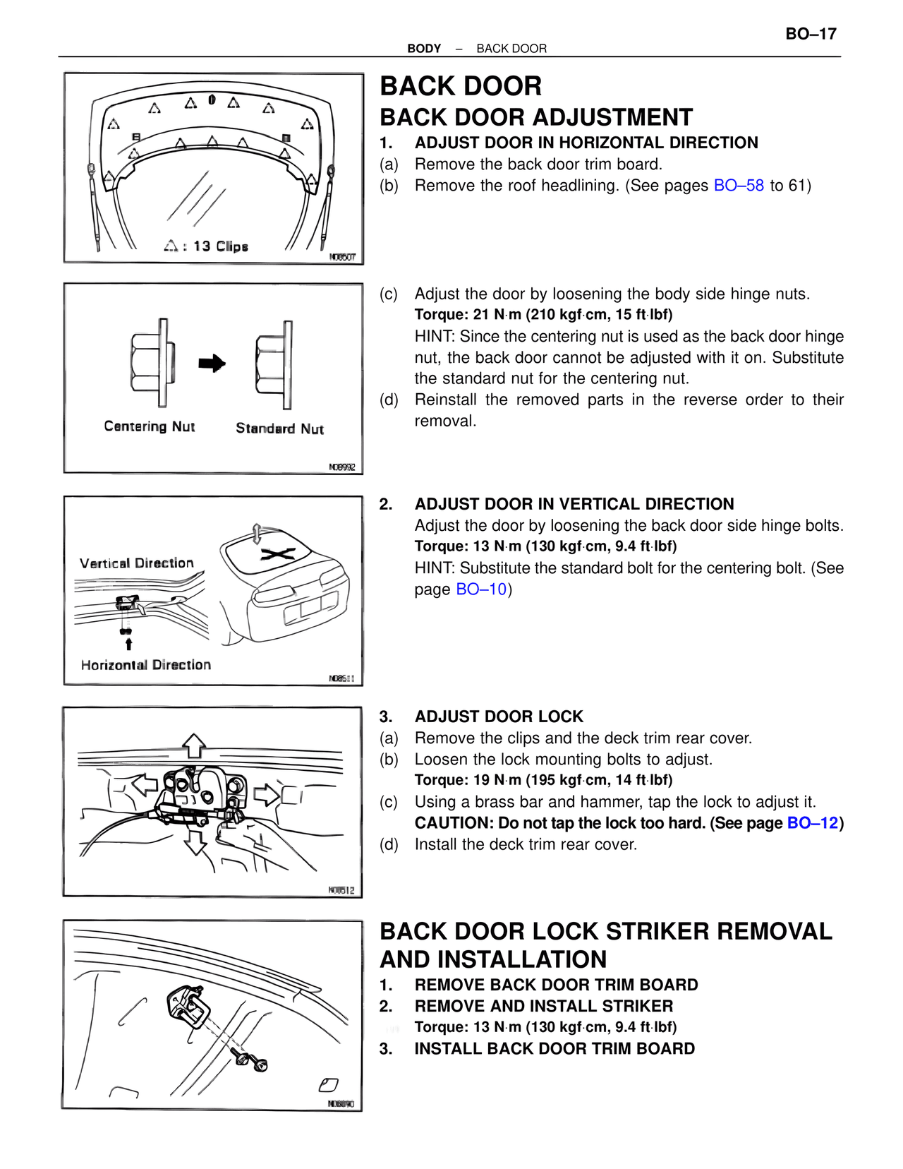 Back Door Back Door Adjustment — MK4 Supra Body Mechanical, page 17