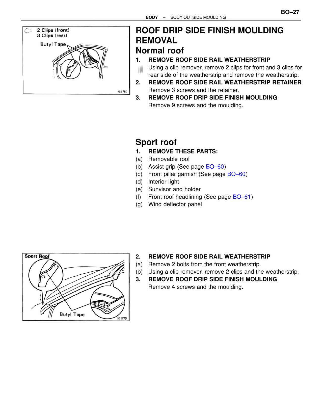 Roof Drip Side Finish Moulding Removal — MK4 Supra Body Mechanical, page 27