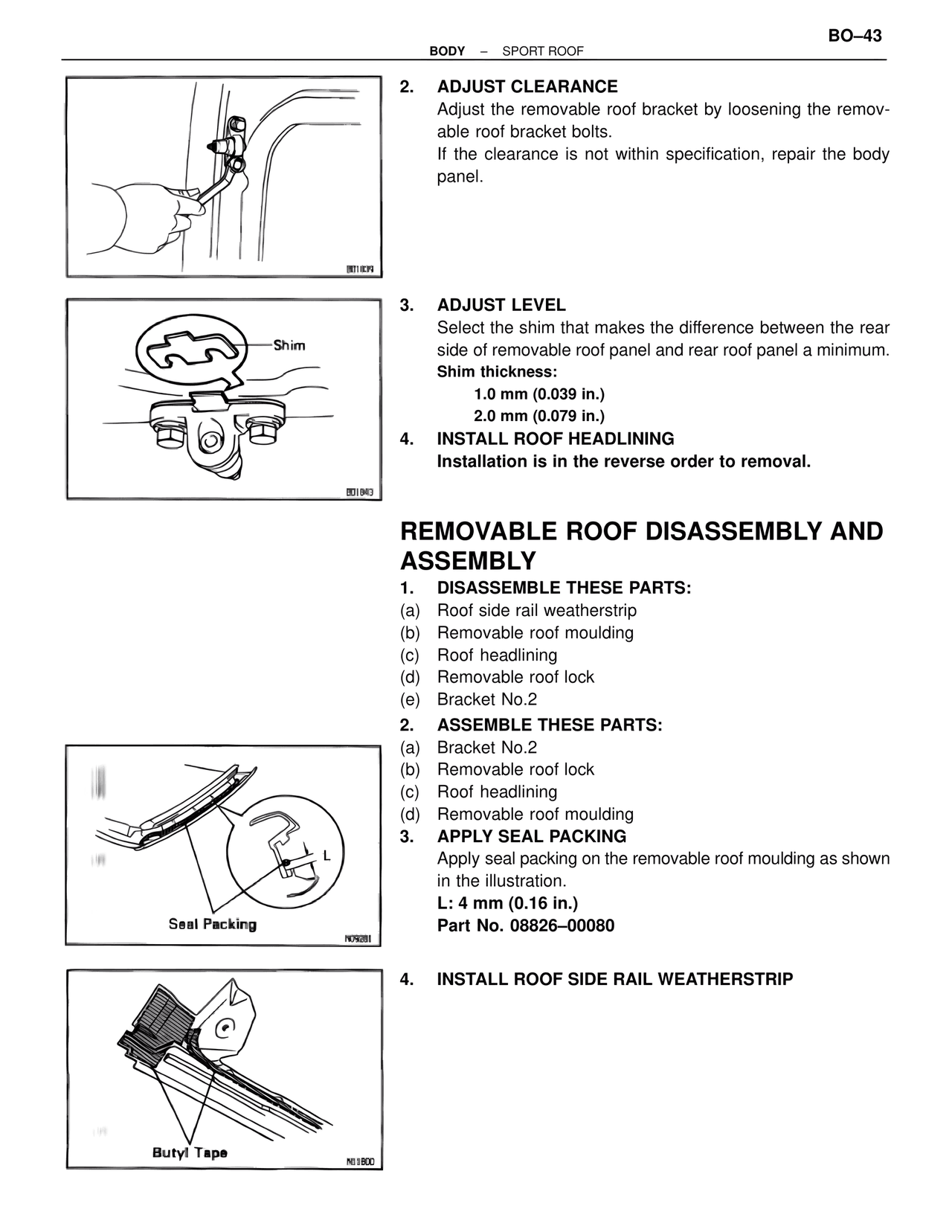 Removable Roof Disassembly and Assembly — MK4 Supra Body Mechanical, page 43