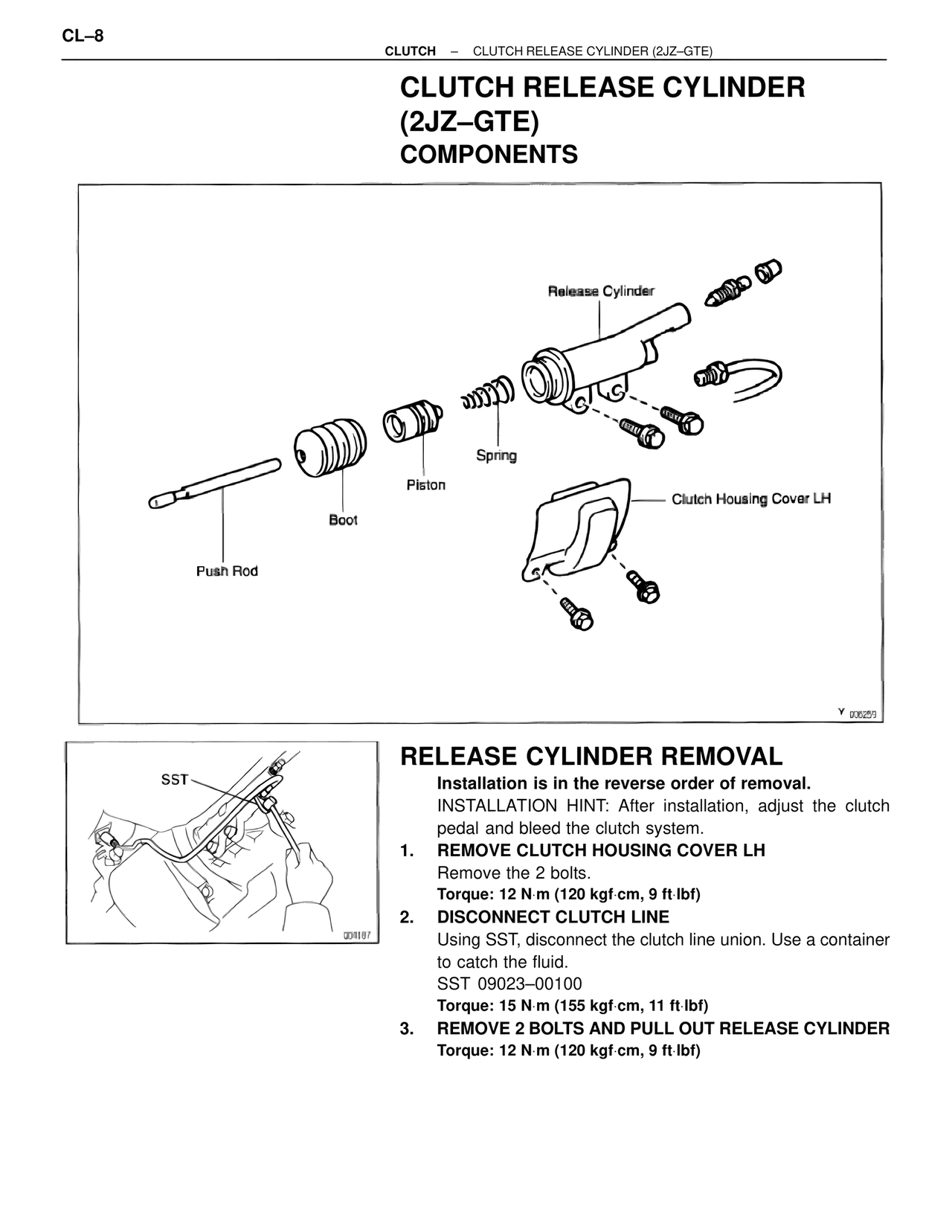 Clutch Release Cylinder (2JZ–GTE) Components — MK4 Supra Clutch System, page 8
