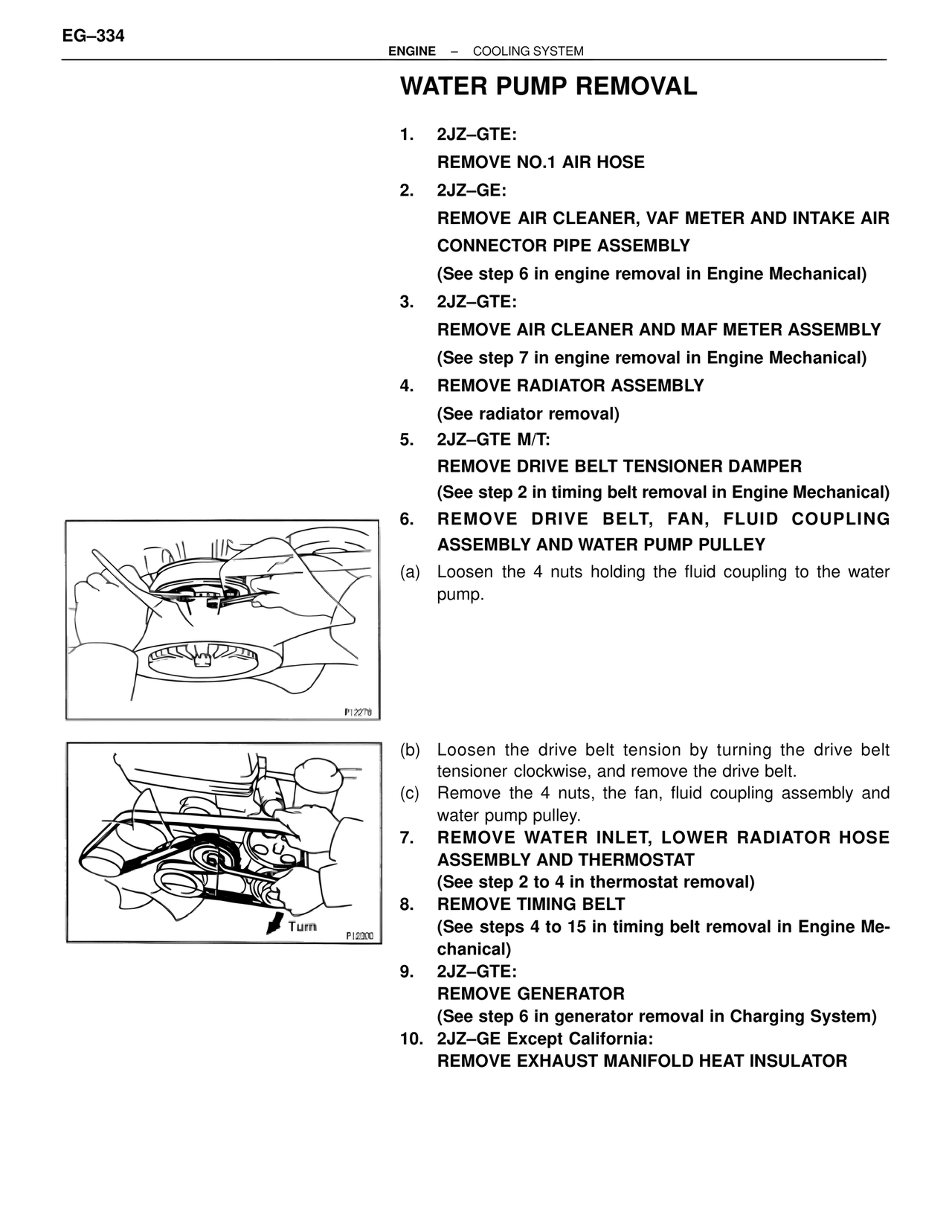 Water Pump Removal — MK4 Supra Cooling System, page 6