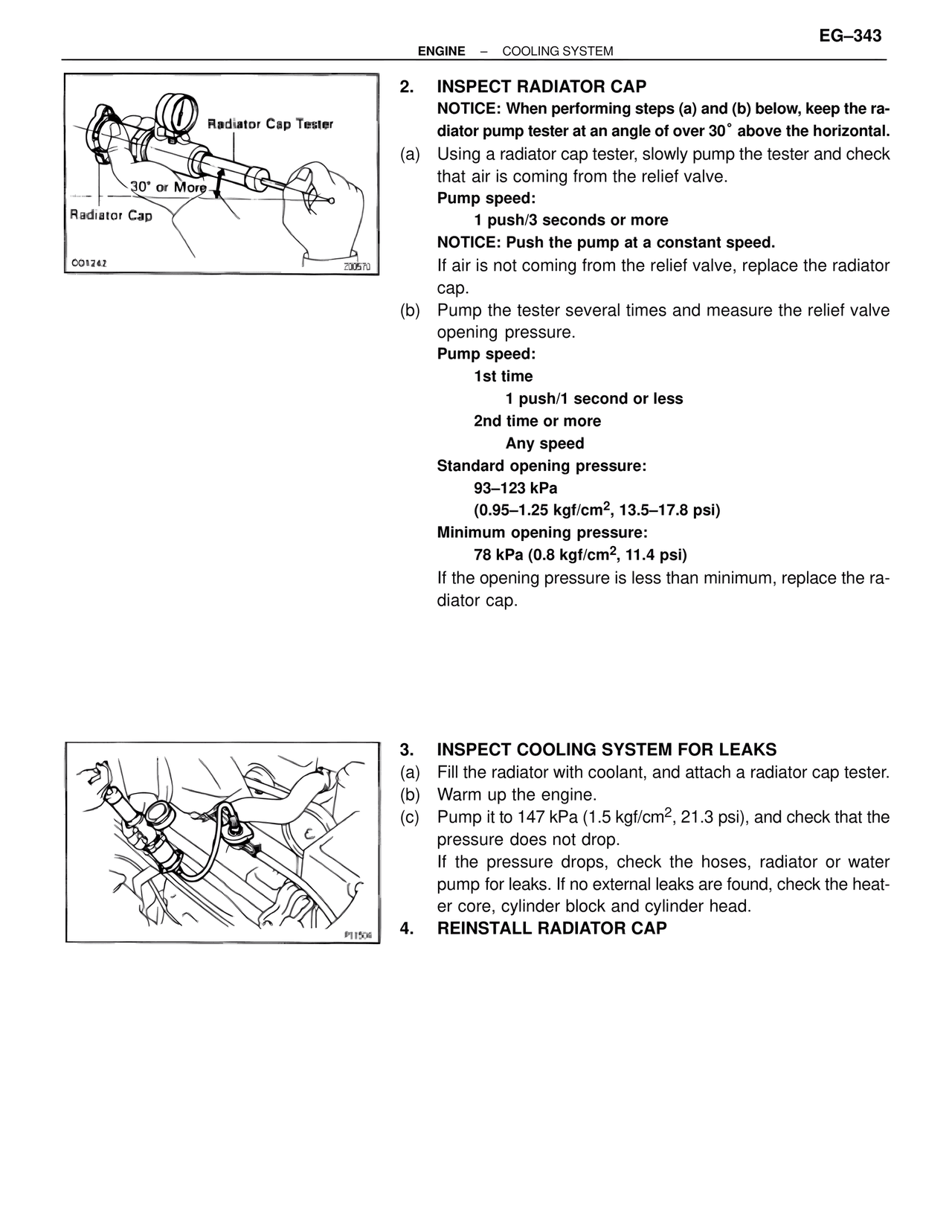 Inspect Radiator Cap — MK4 Supra Cooling System, page 15