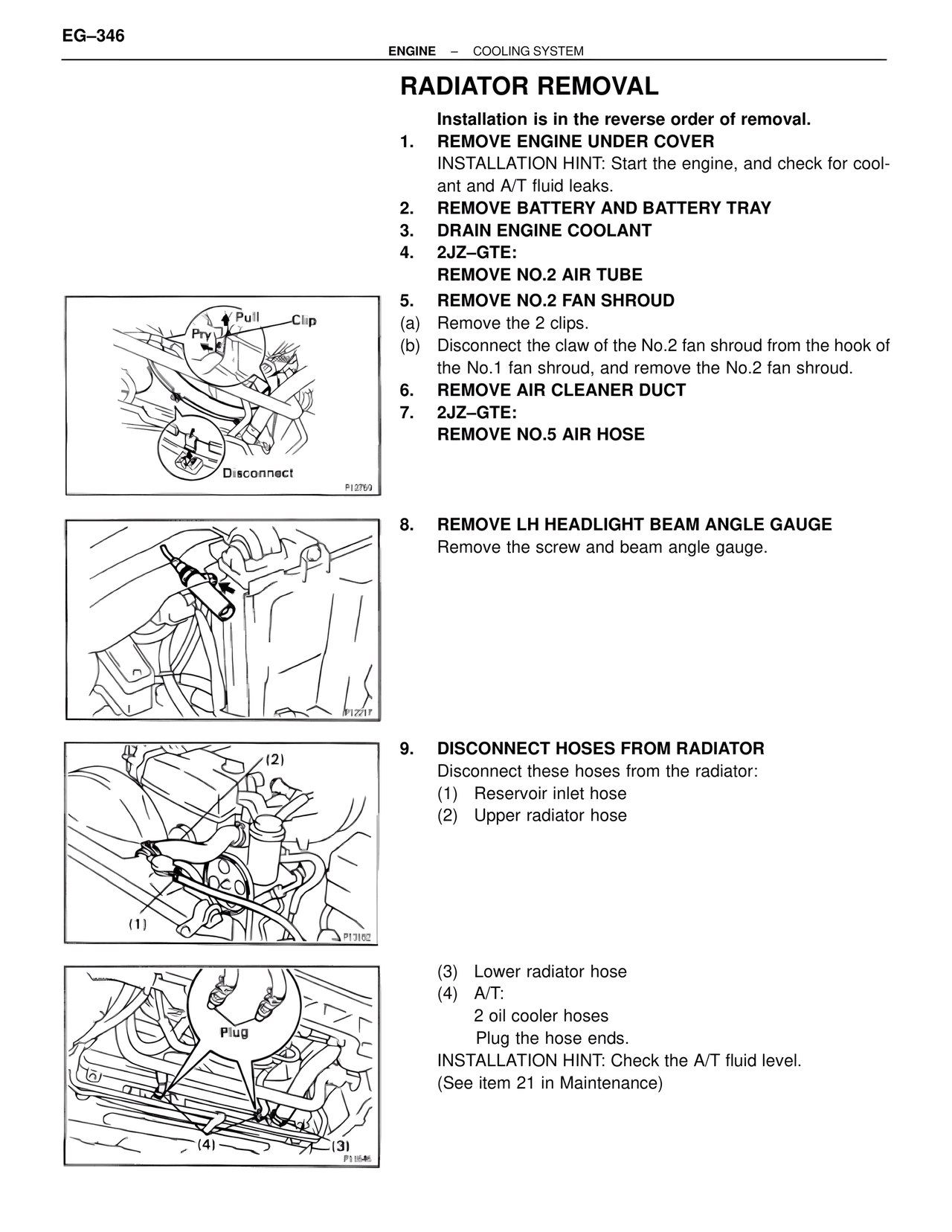Radiator Removal — MK4 Supra Cooling System, page 18