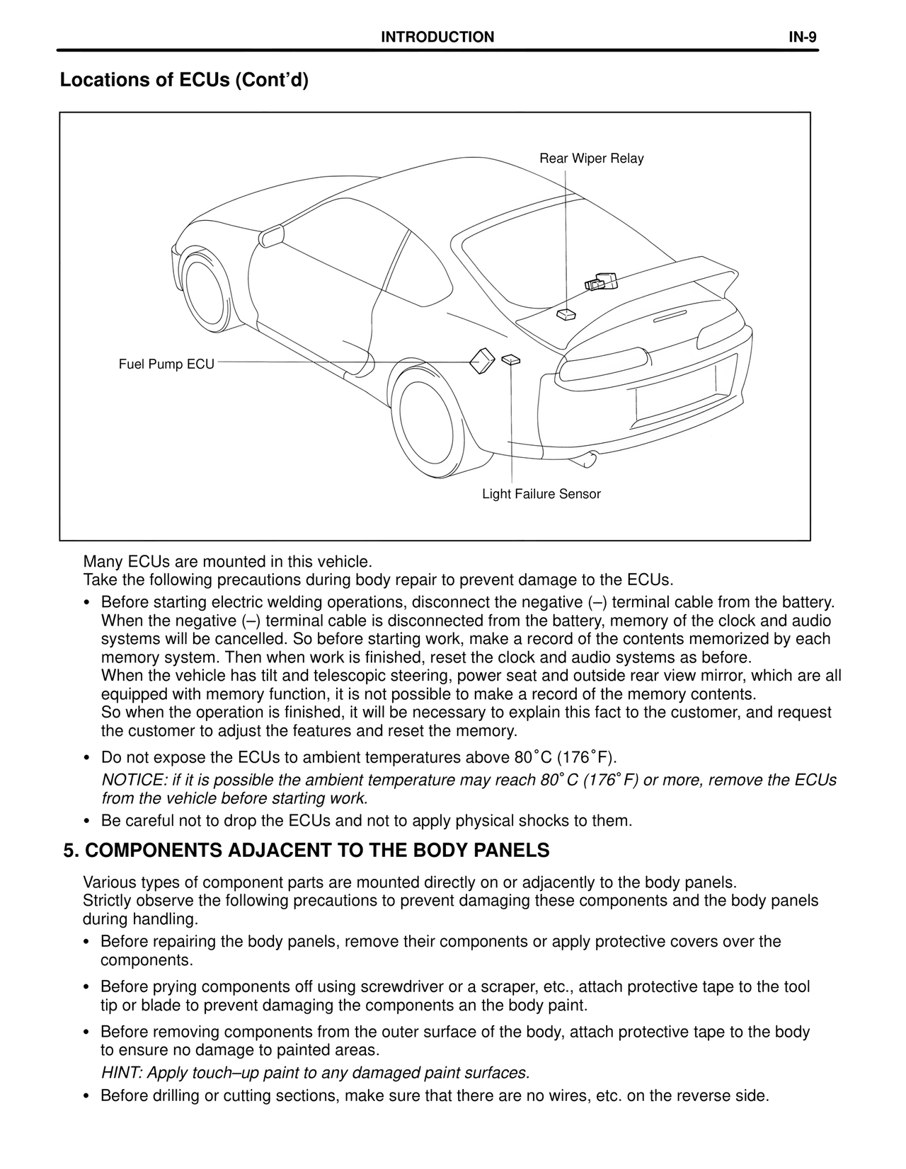 Locations of ECUs (Cont'd) — MK4 Supra Collision Repair, page 9
