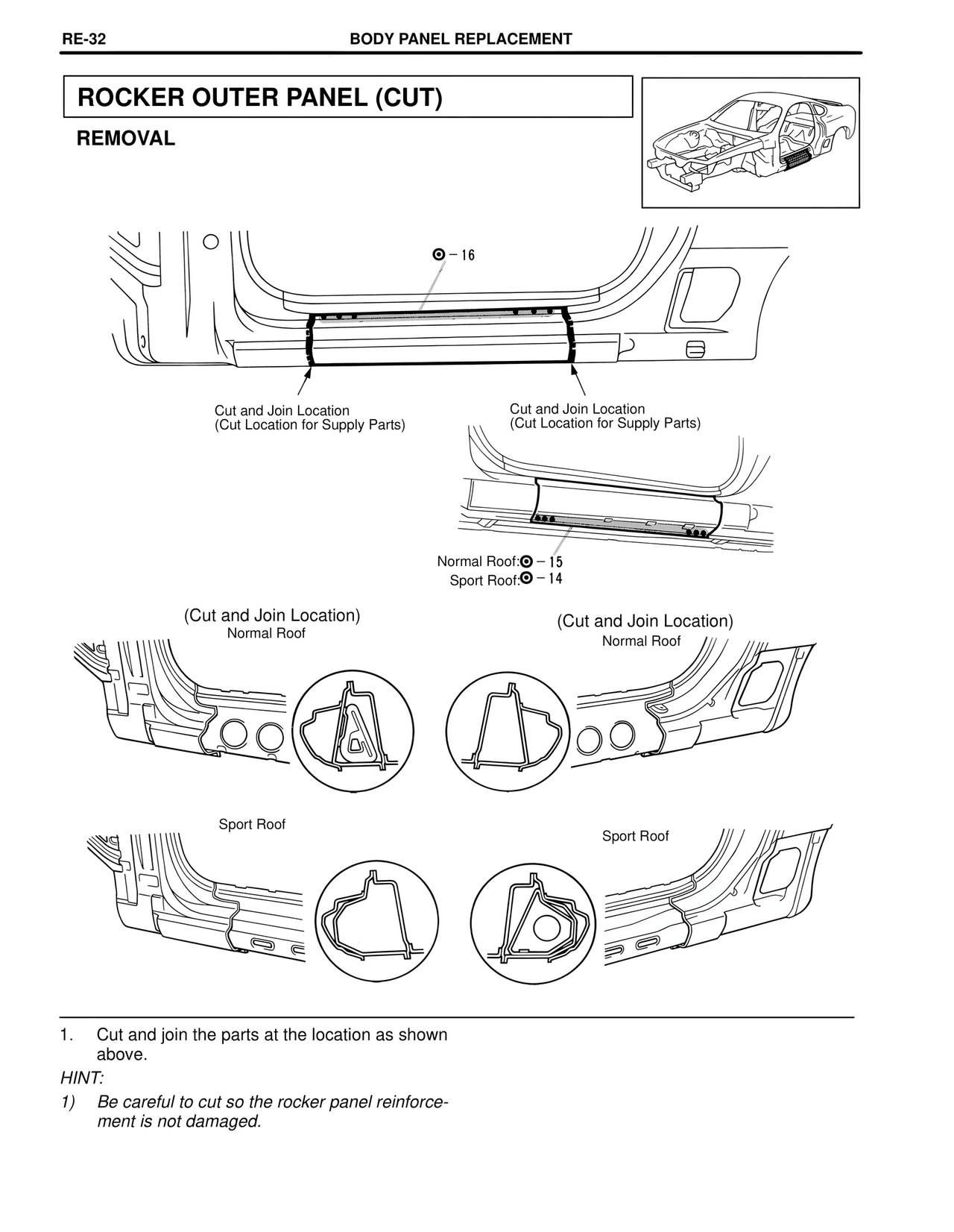 Rocker Outer Panel (Cut) — MK4 Supra Collision Repair, page 55