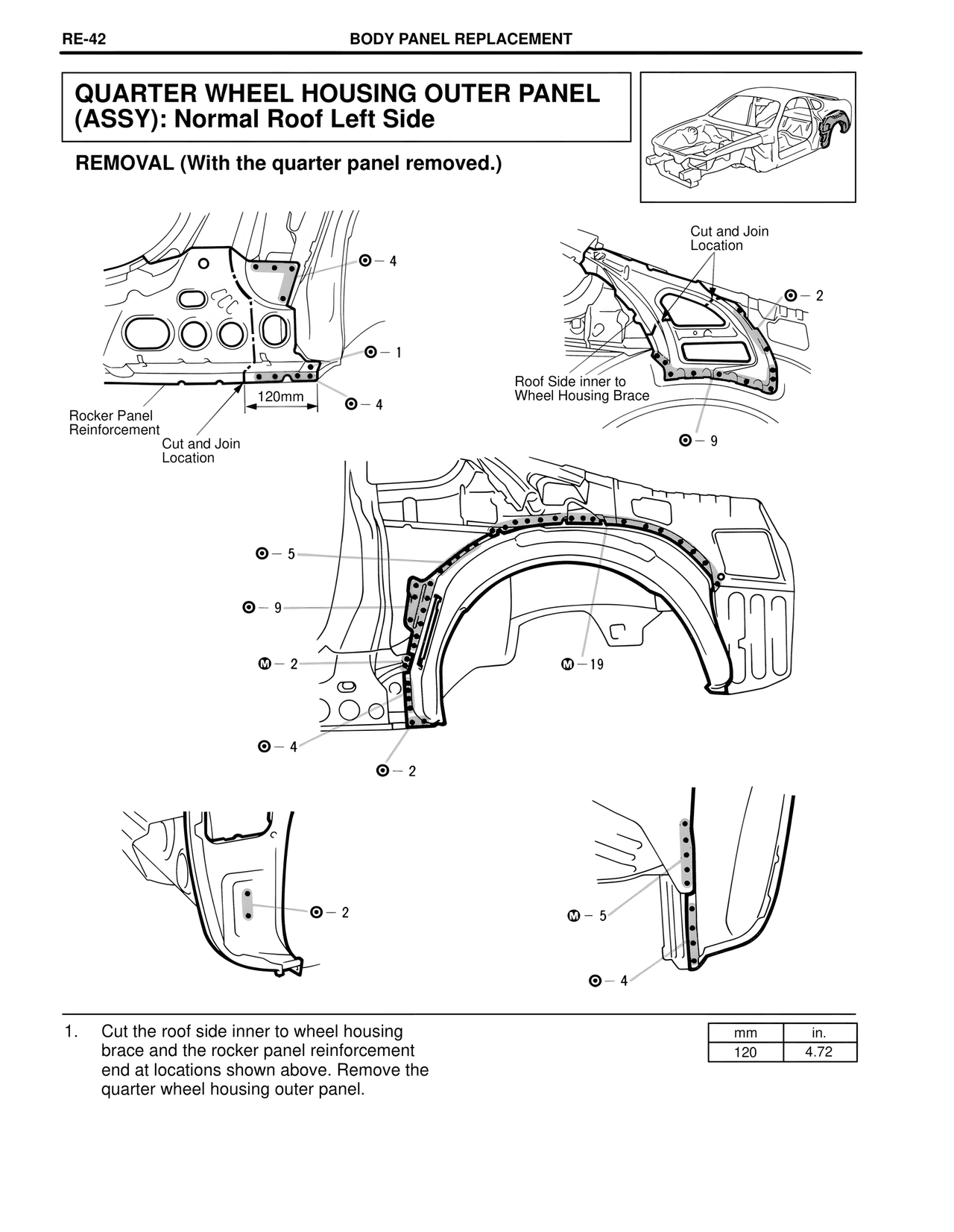Quarter Wheel Housing Outer Panel (Assy): Normal Roof Left Side — MK4 Supra Collision Repair, page 65