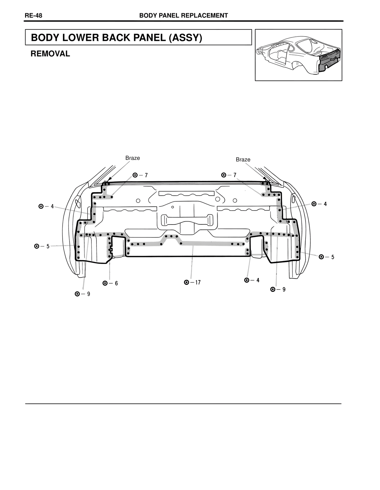 Body Lower Back Panel (Assy) — MK4 Supra Collision Repair, page 71