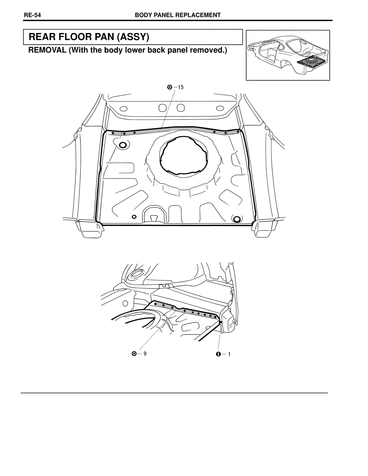 Rear Floor Pan (Assy) — MK4 Supra Collision Repair, page 77