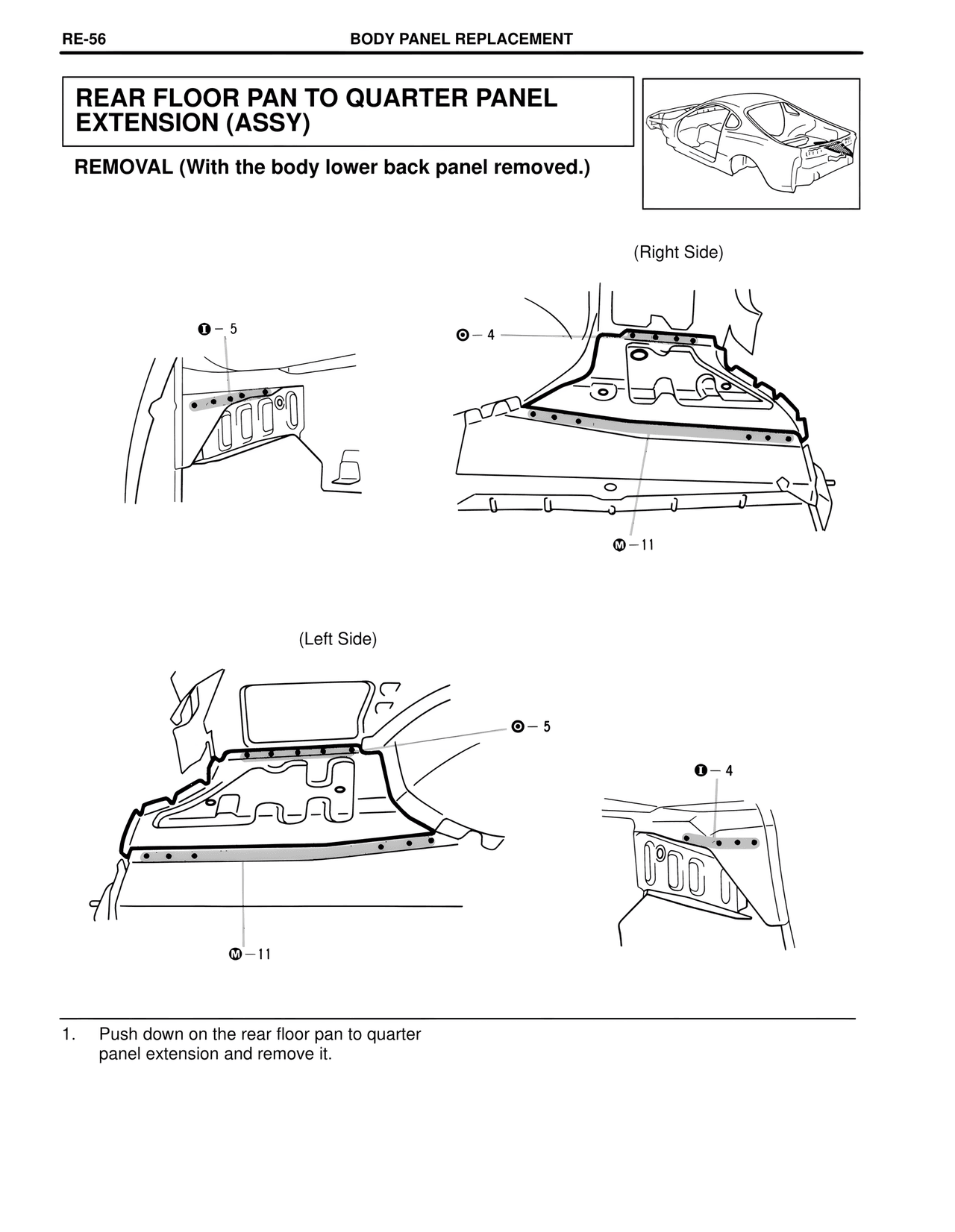 Rear Floor Pan to Quarter Panel Extension (Assy) — MK4 Supra Collision Repair, page 79