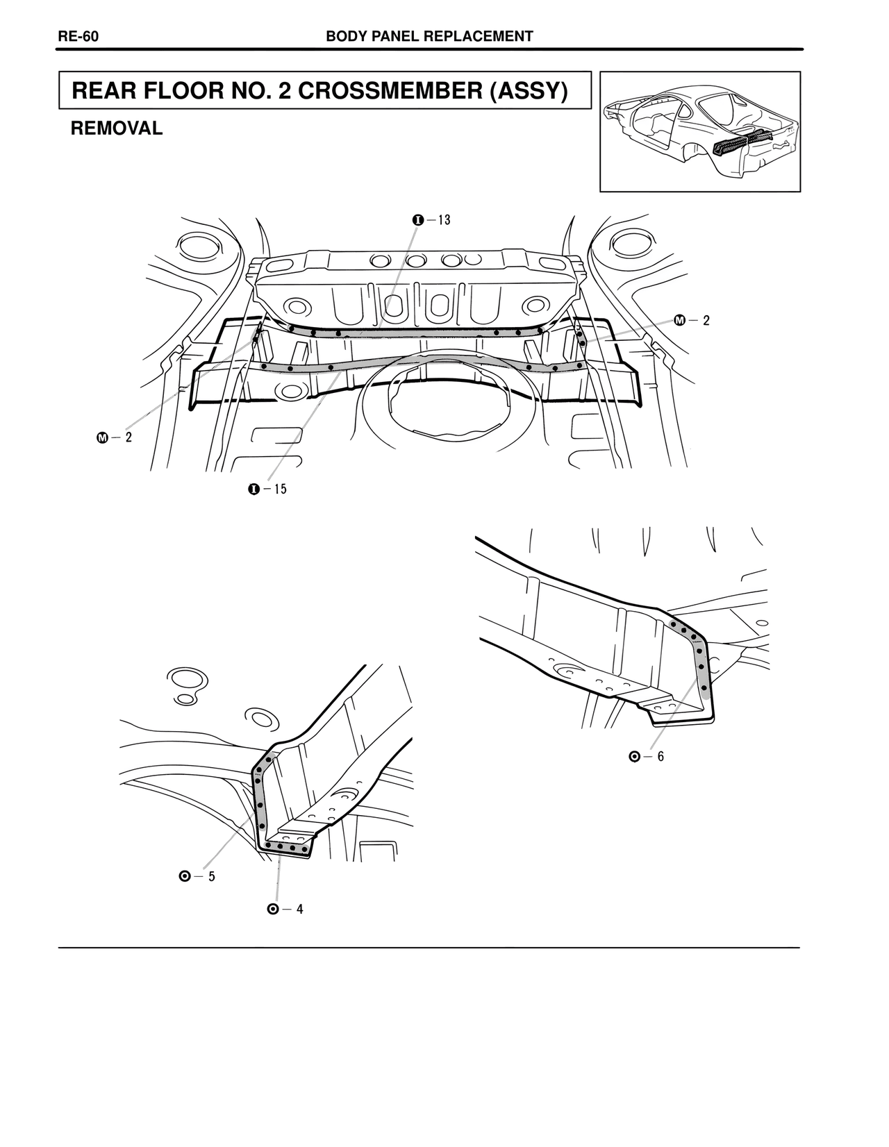 Rear Floor No. 2 Crossmember (Assy) — MK4 Supra Collision Repair, page 83