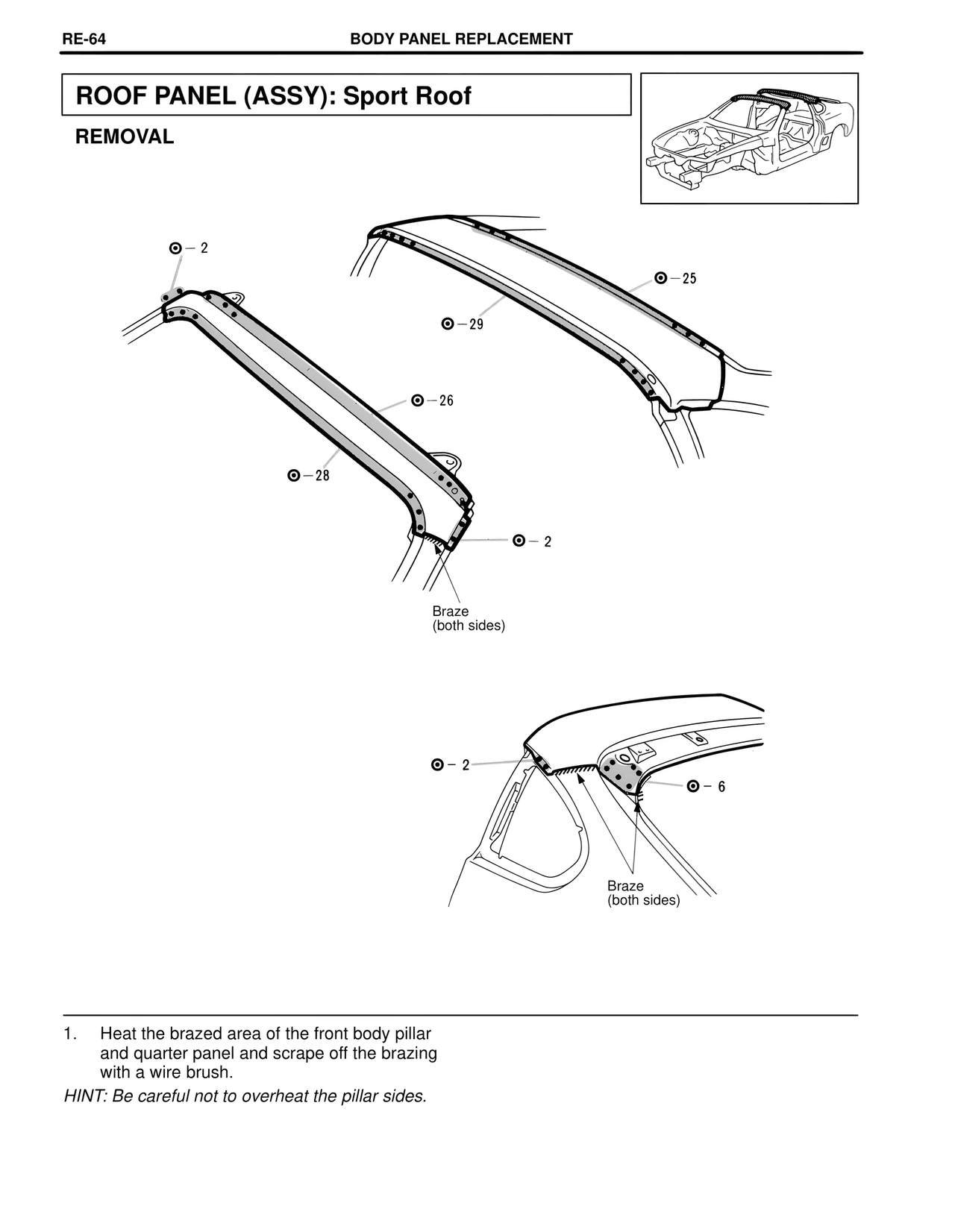 Roof Panel (Assy): Sport Roof — MK4 Supra Collision Repair, page 87